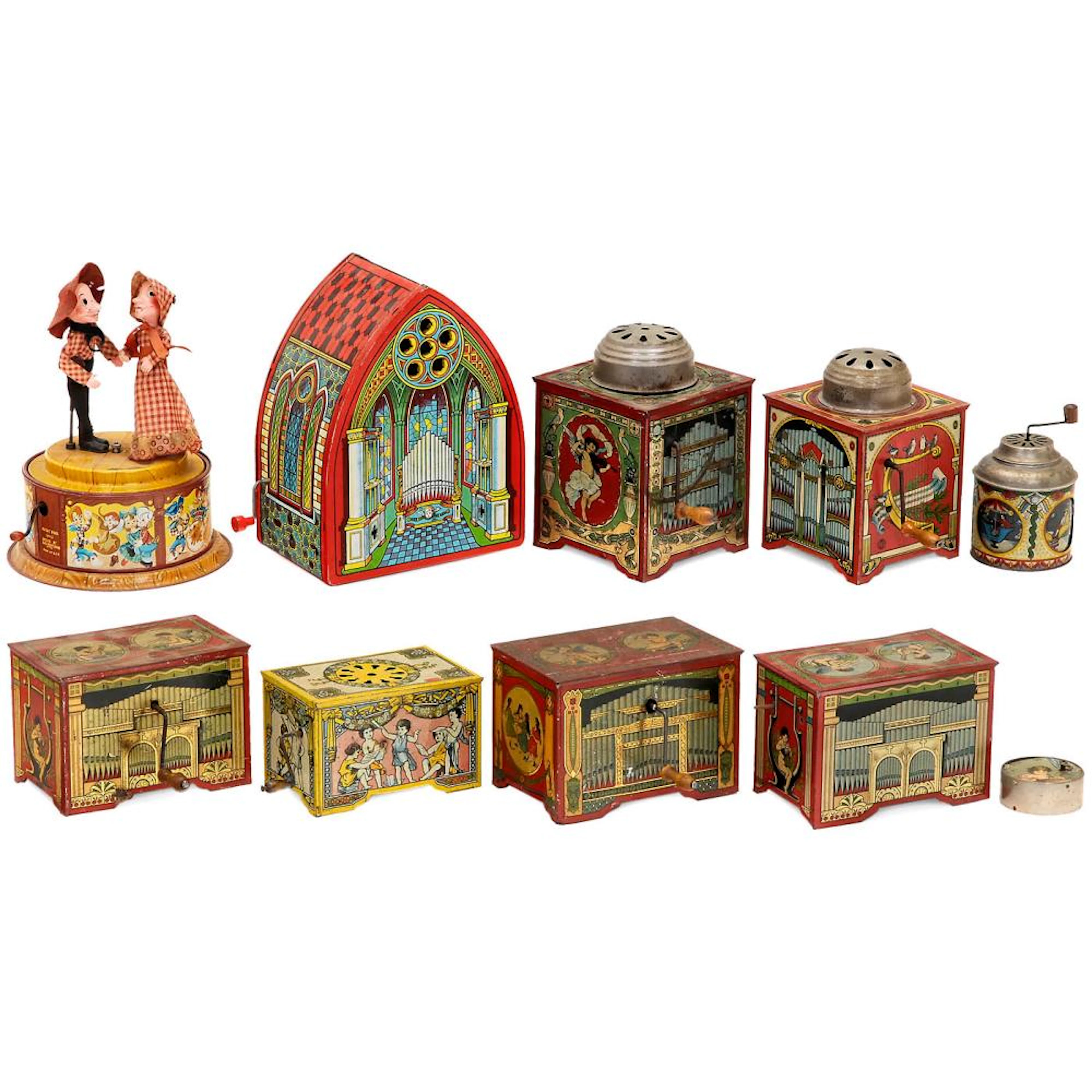 5 Toy Organs and Other Items, c. 1930