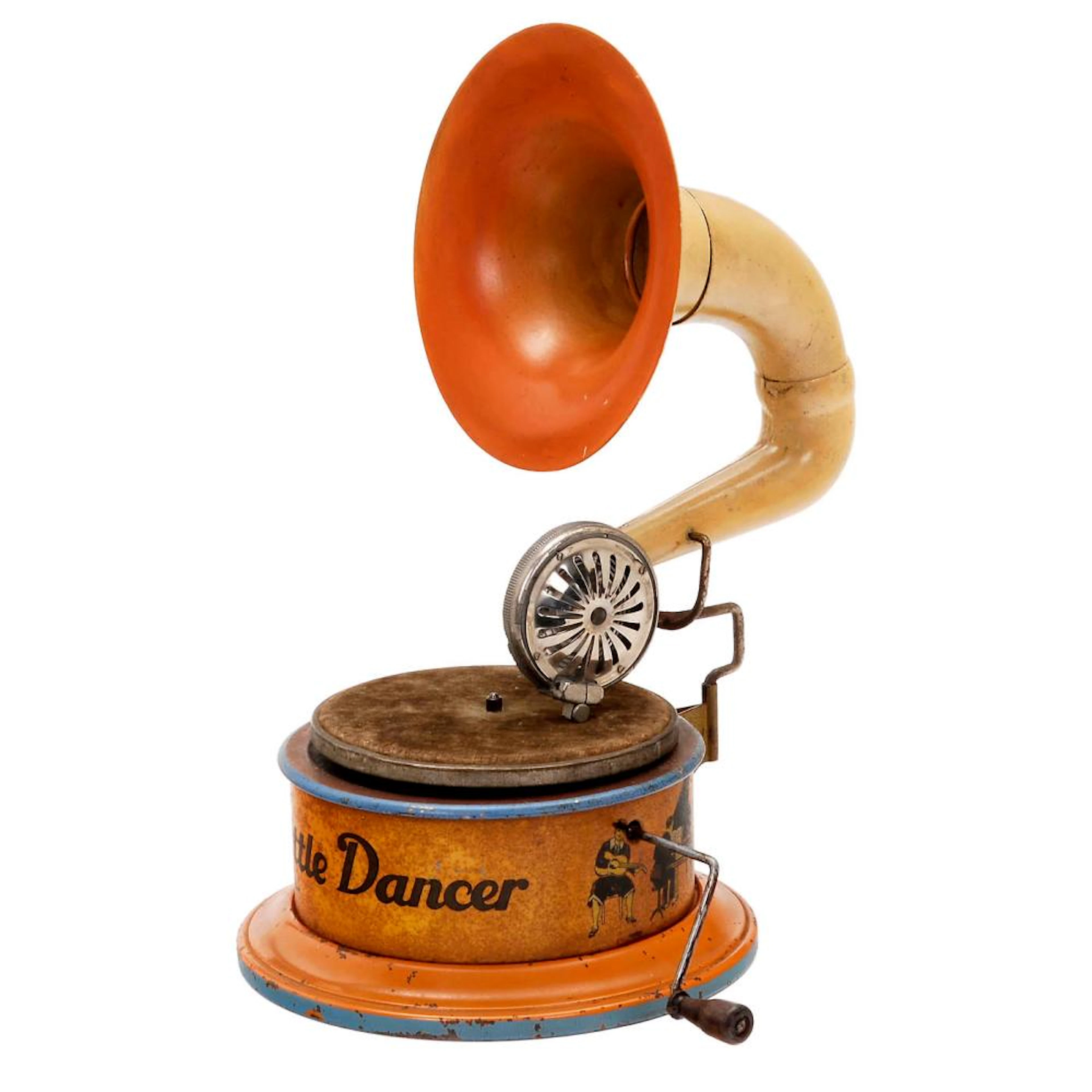Very Rare "Little Dancer" Tin Toy Phonograph, c. 1920