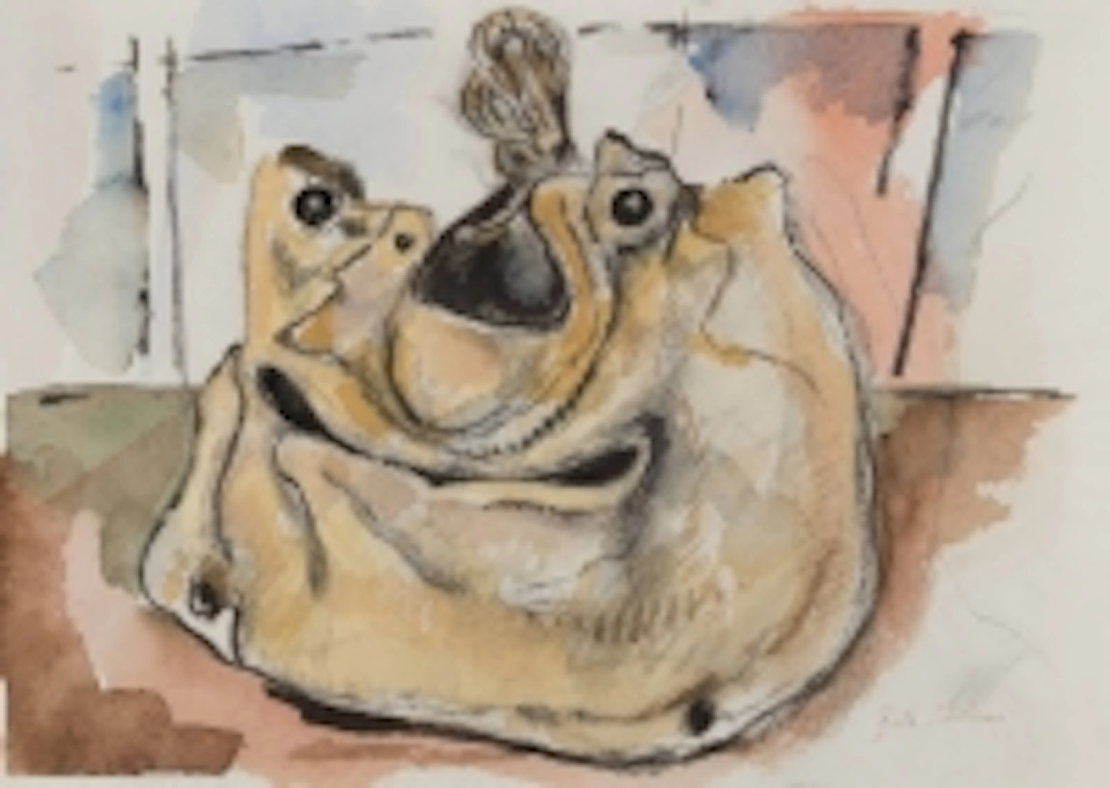 FRITZ HUHNEN 1895 Krefeld - 1981 ebenda Studie einer Tasche Aqua