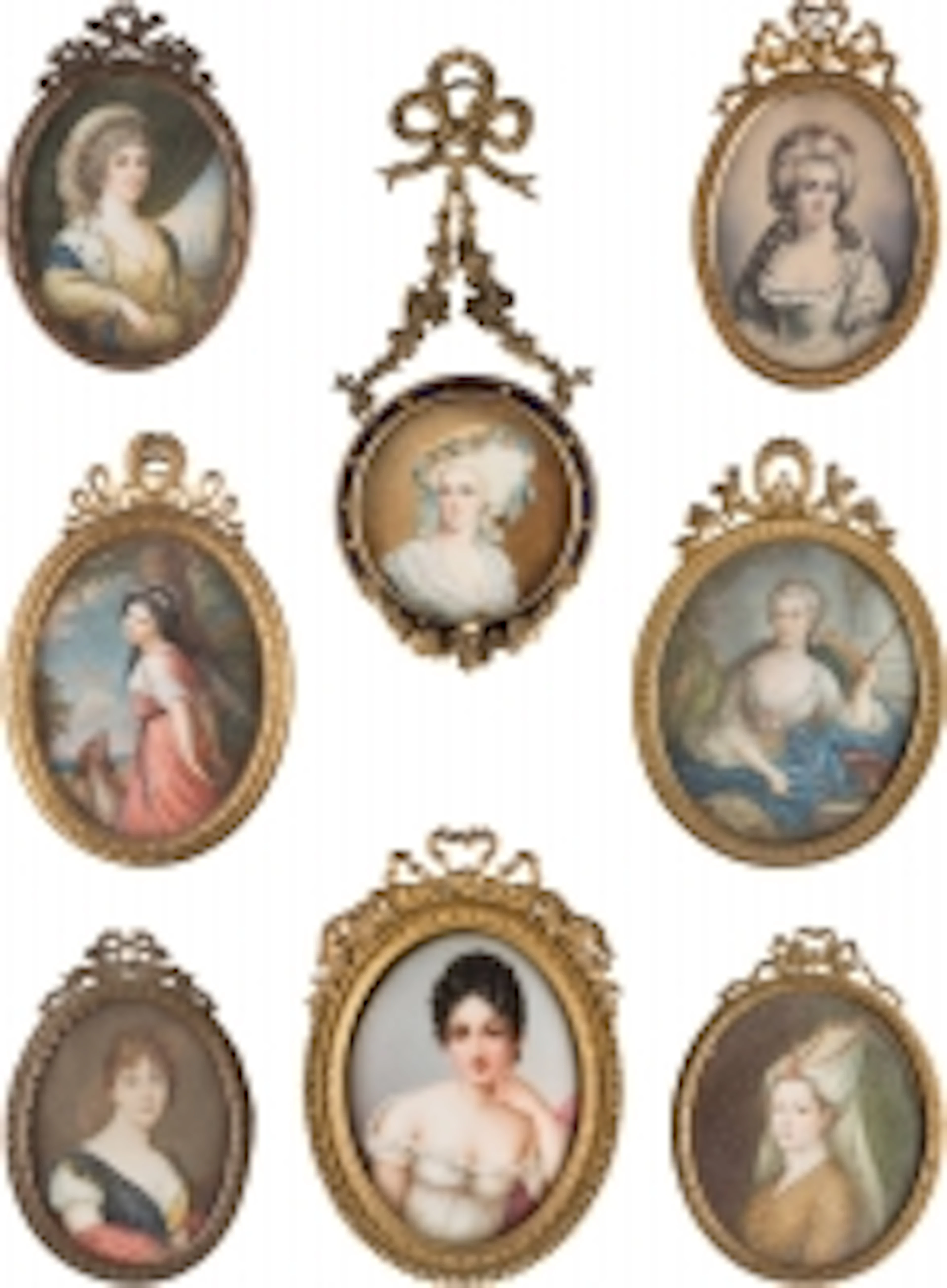 SAMMLUNG VON ACHT PORTRÄTMINIATUREN HISTORISCHER PERSÖNLICHKEITE