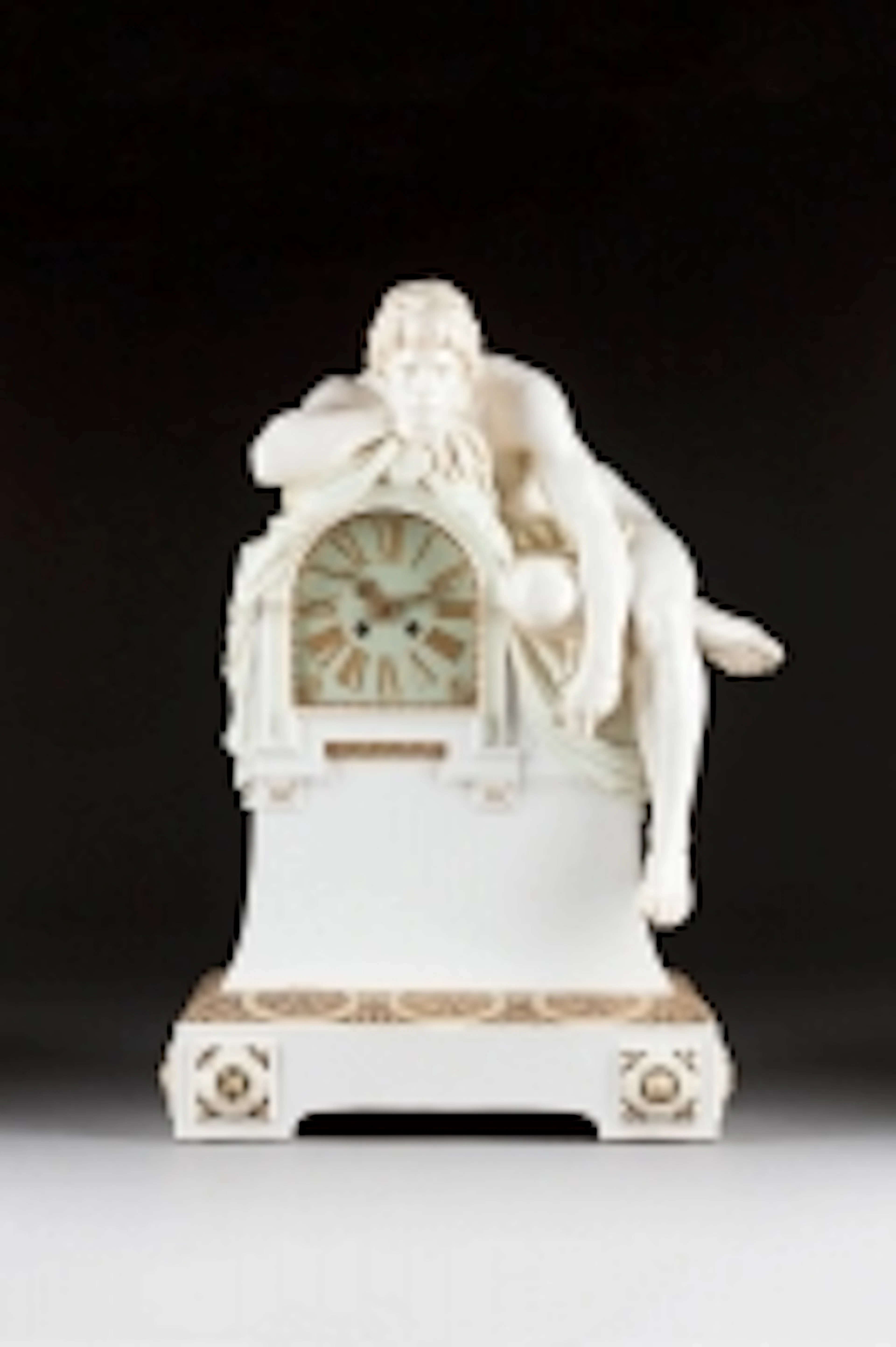 JUGENDSTIL-KAMINUHR MIT DEM GENIUS DER ZEIT