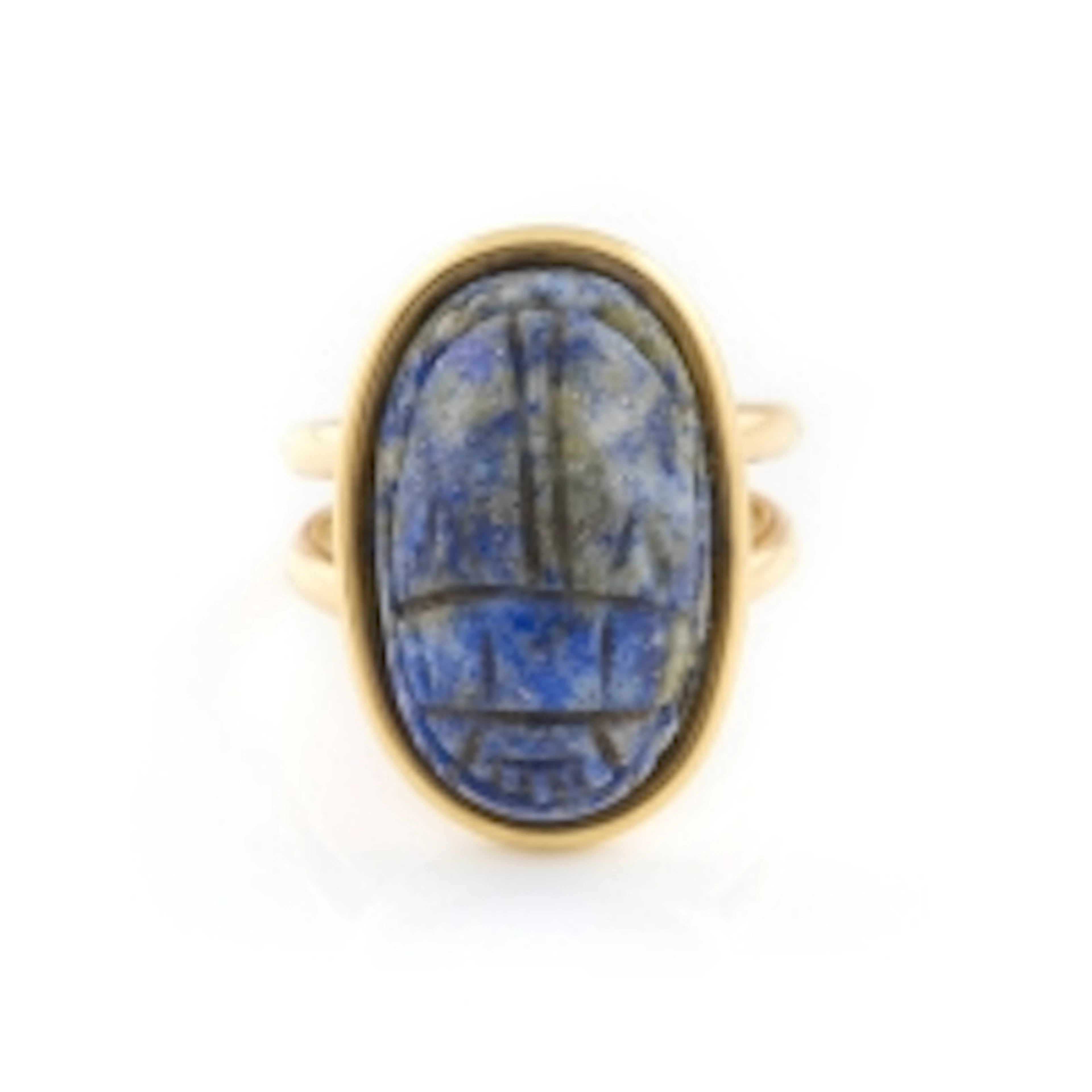 DESIGN-RING MIT GOLDLAPIS - SKARABÄUS