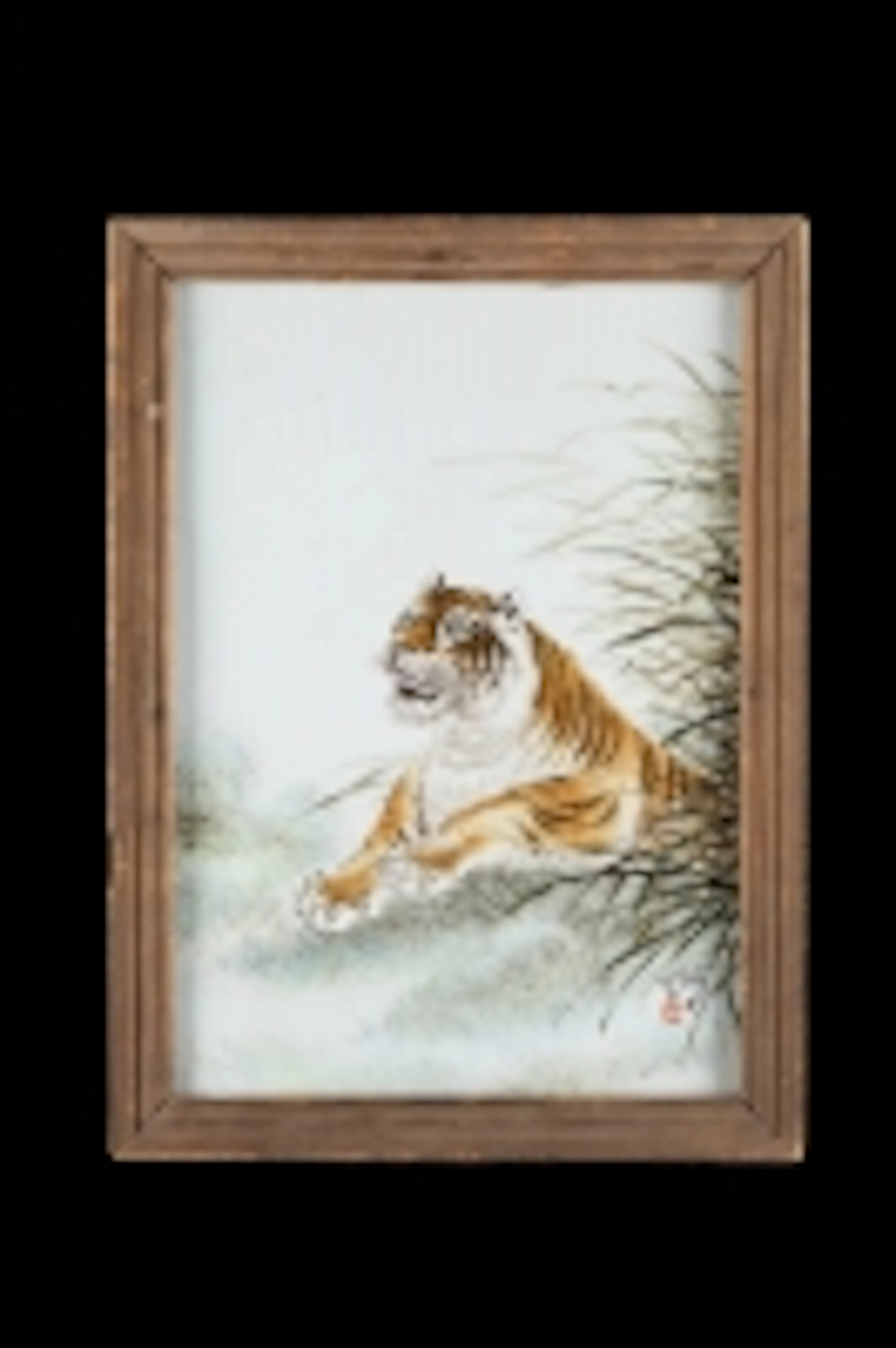 POLYCHROME PORZELLANPLATTE MIT TIGER
