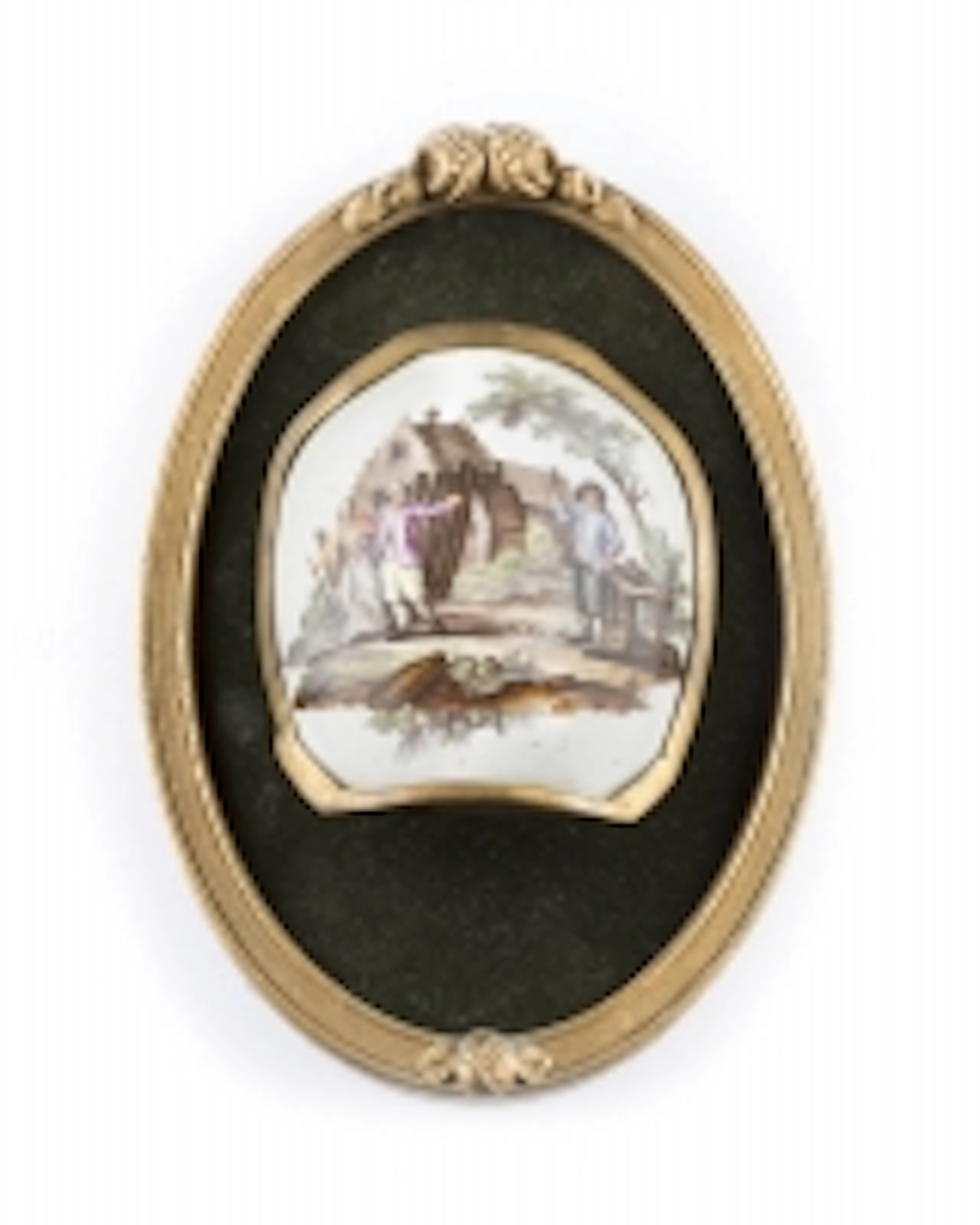 PLAKETTE MIT BÄUERLICHER SZENE NACH TENIERS