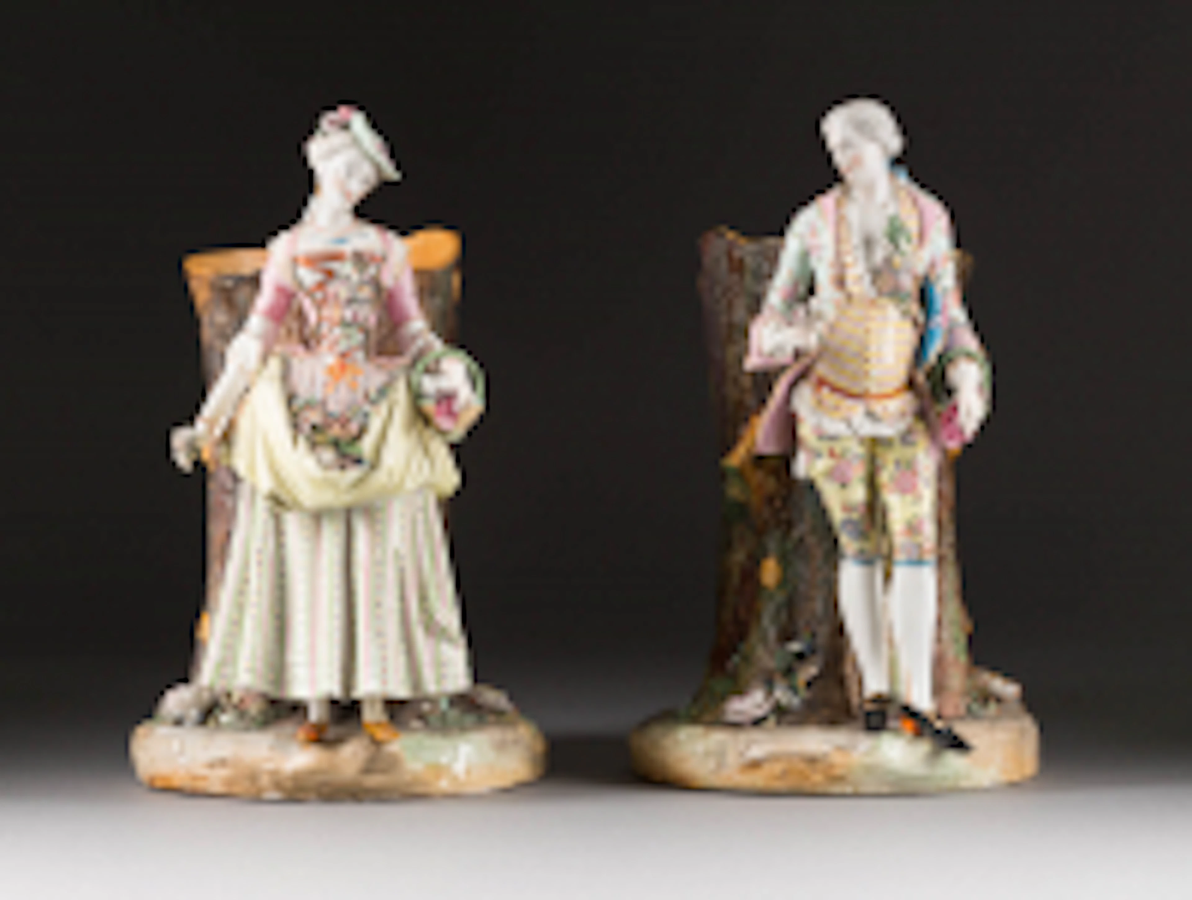 PAAR FIGÜRLICHE CACHEPOTS Wohl Frankreich, Samson, Edmé et Cie,