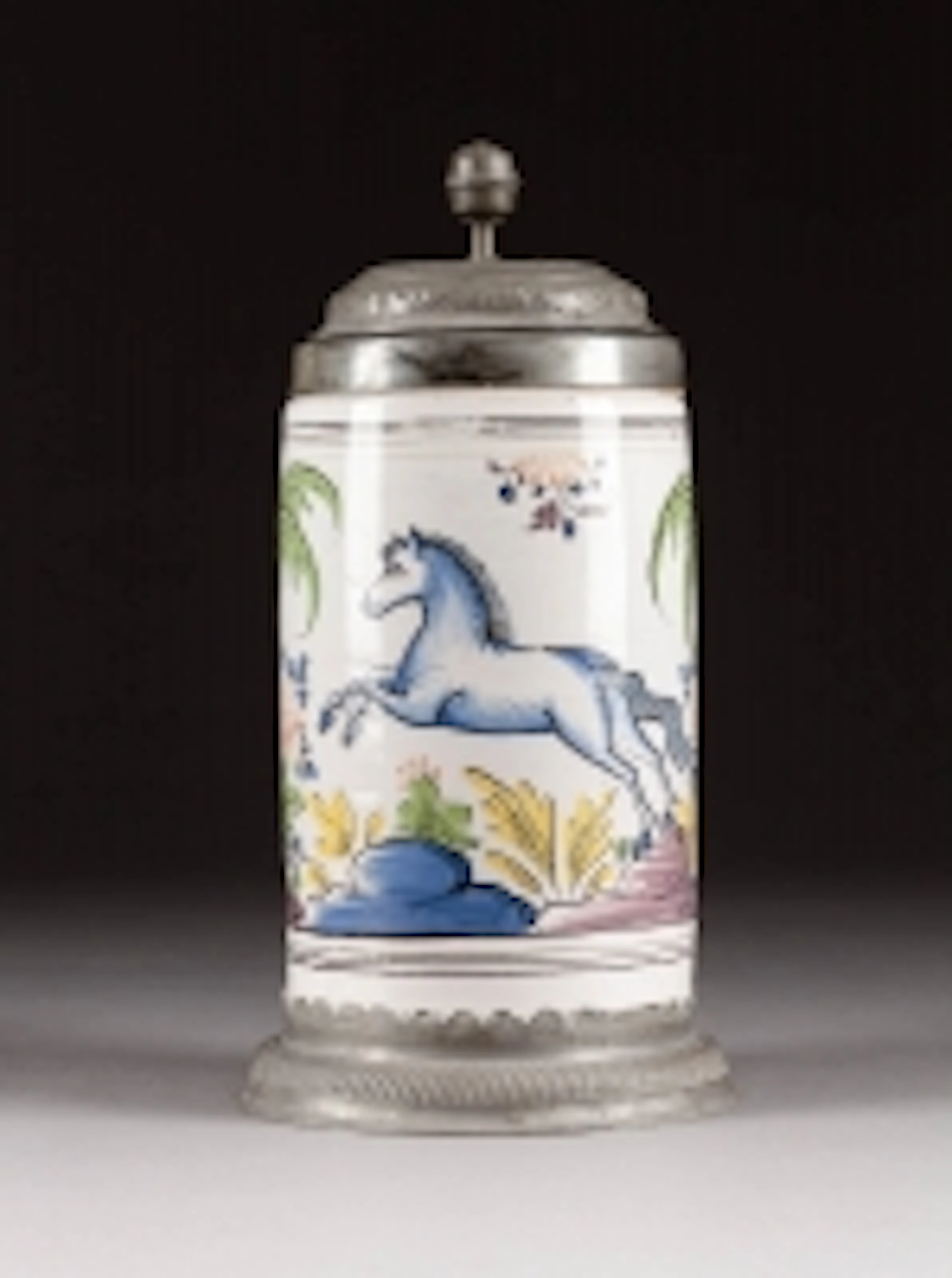GROSSER WALZENKRUG MIT SPRINGENDEM PFERD