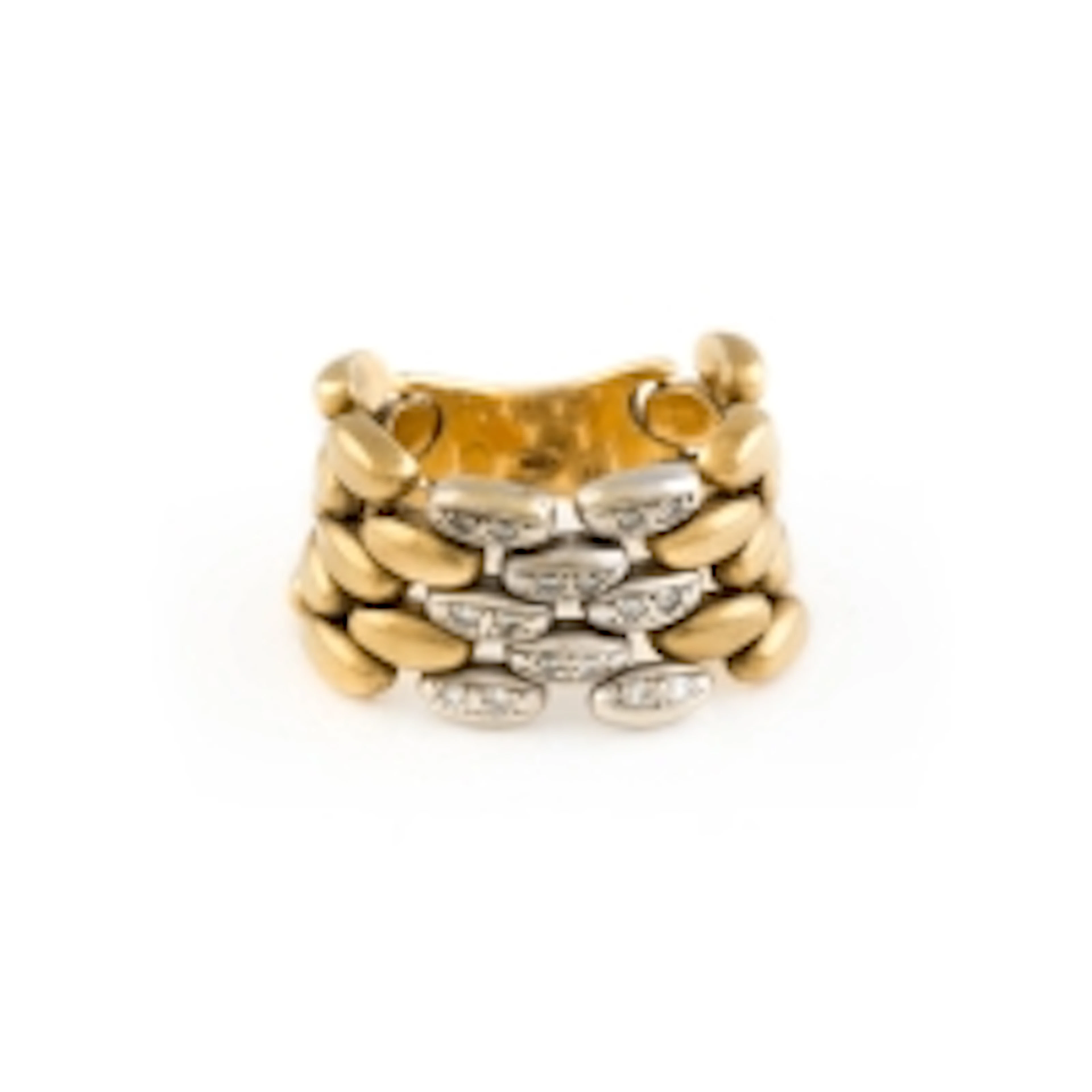 KETTEN-RING MIT BRILLANTBESATZ