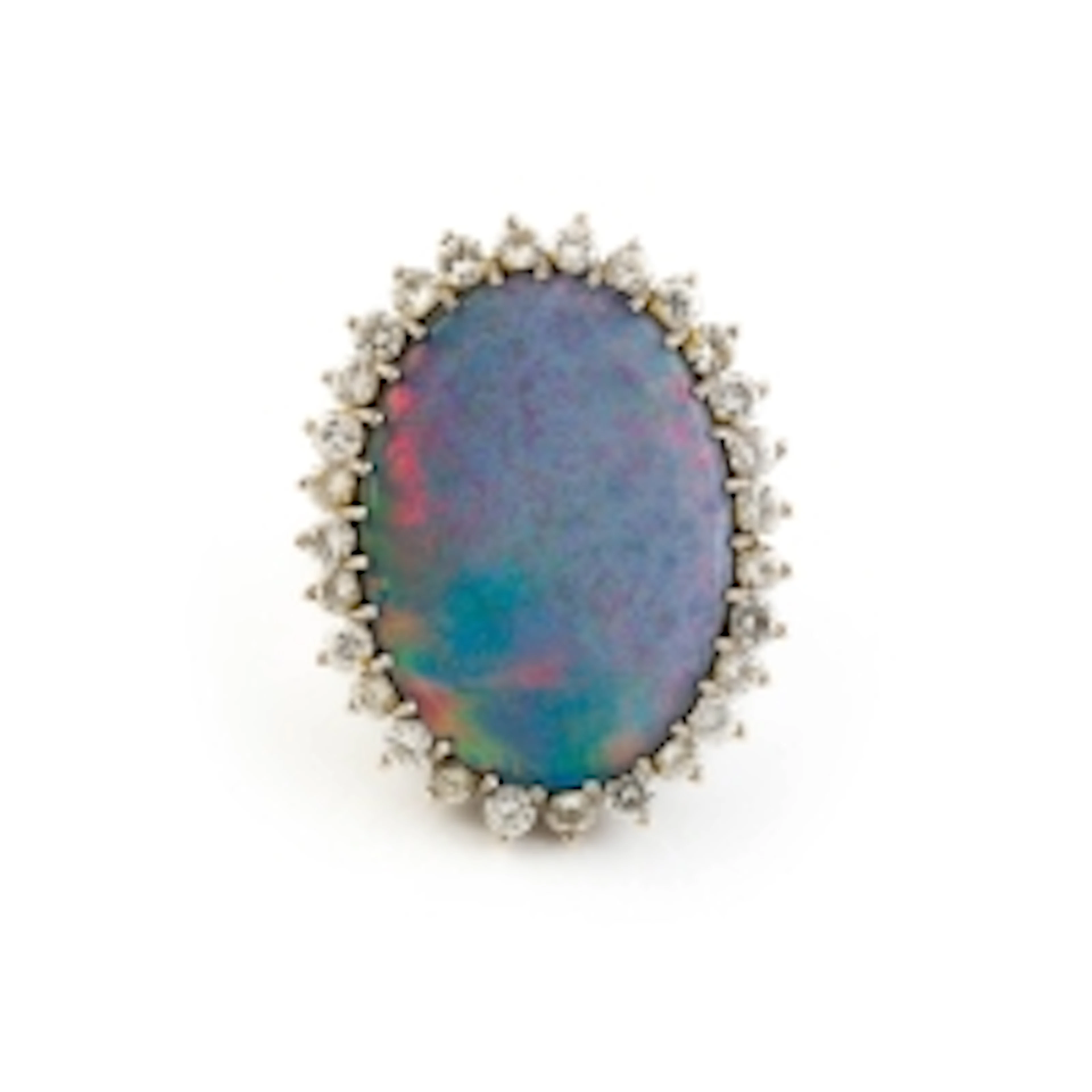 OPAL-RING MIT DIAMANTBESATZ