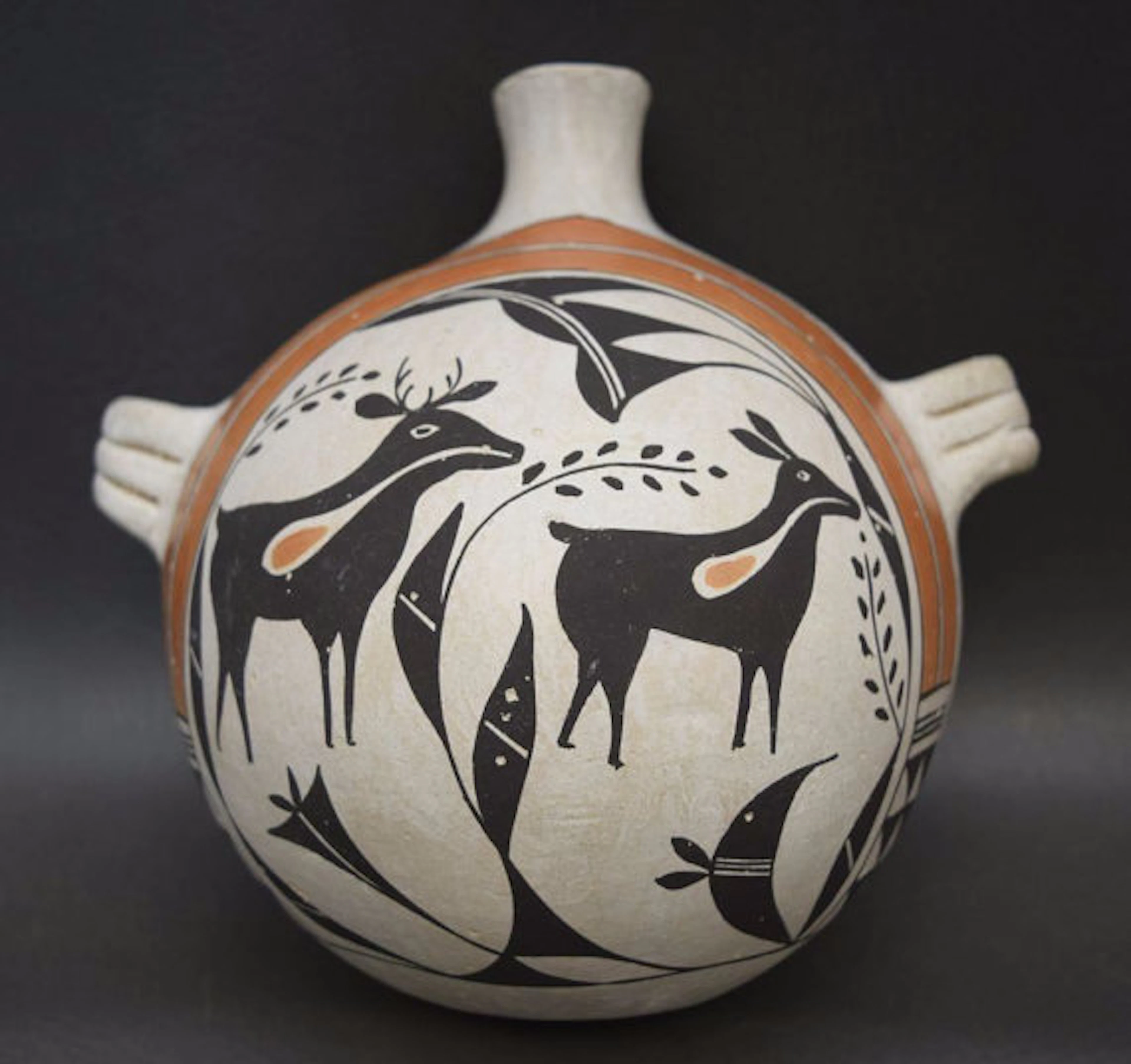 Acoma Pottery Canteen by Jessie Garcia, Ca 1970s, #943