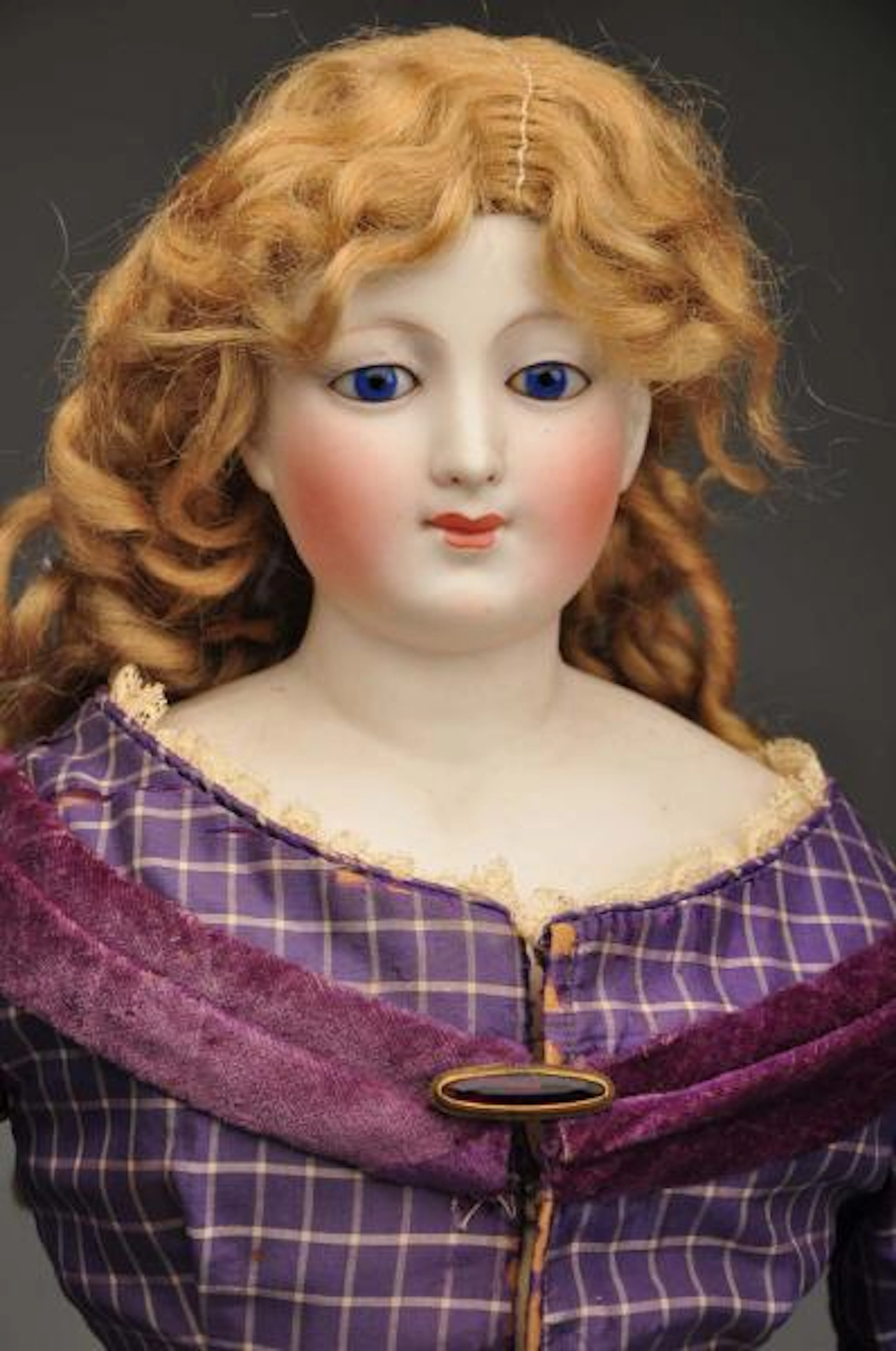 Rare Early French Portrait Face Fashion Lady.