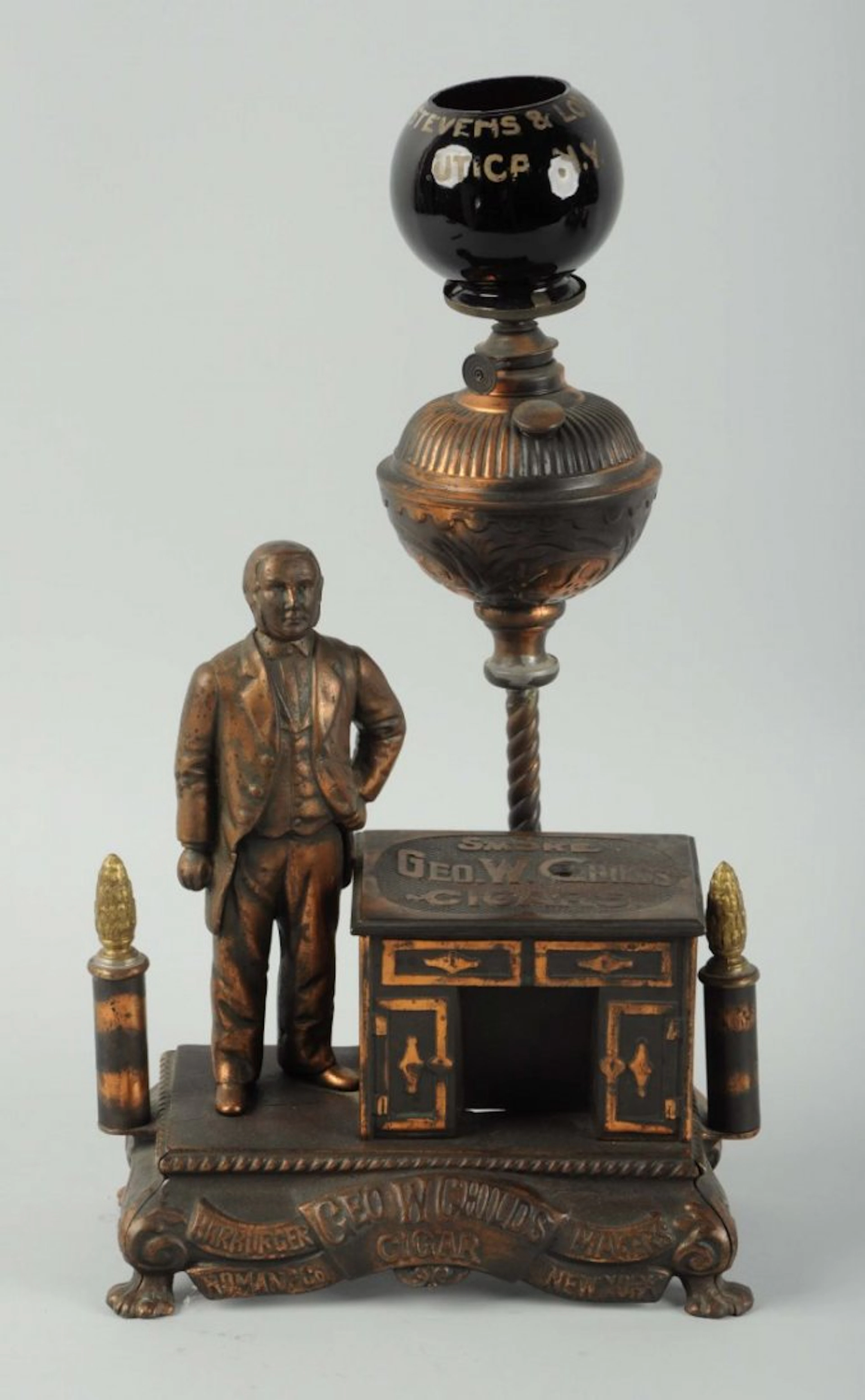 Geo. W. Childs Figural Clockwork Cigar Cutter