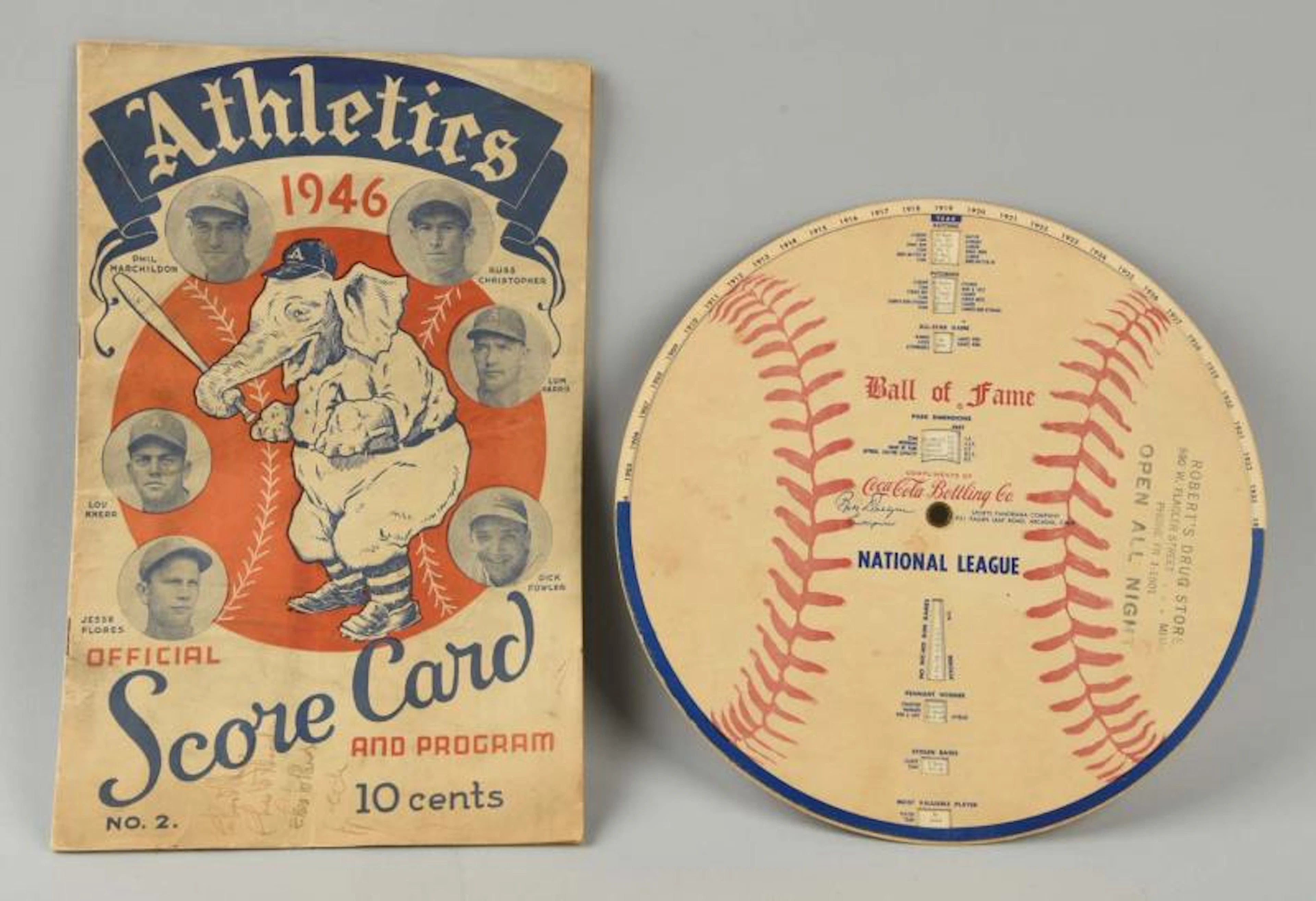 Lot Of 2: Paper & Cardboard Baseball Memorabilia.