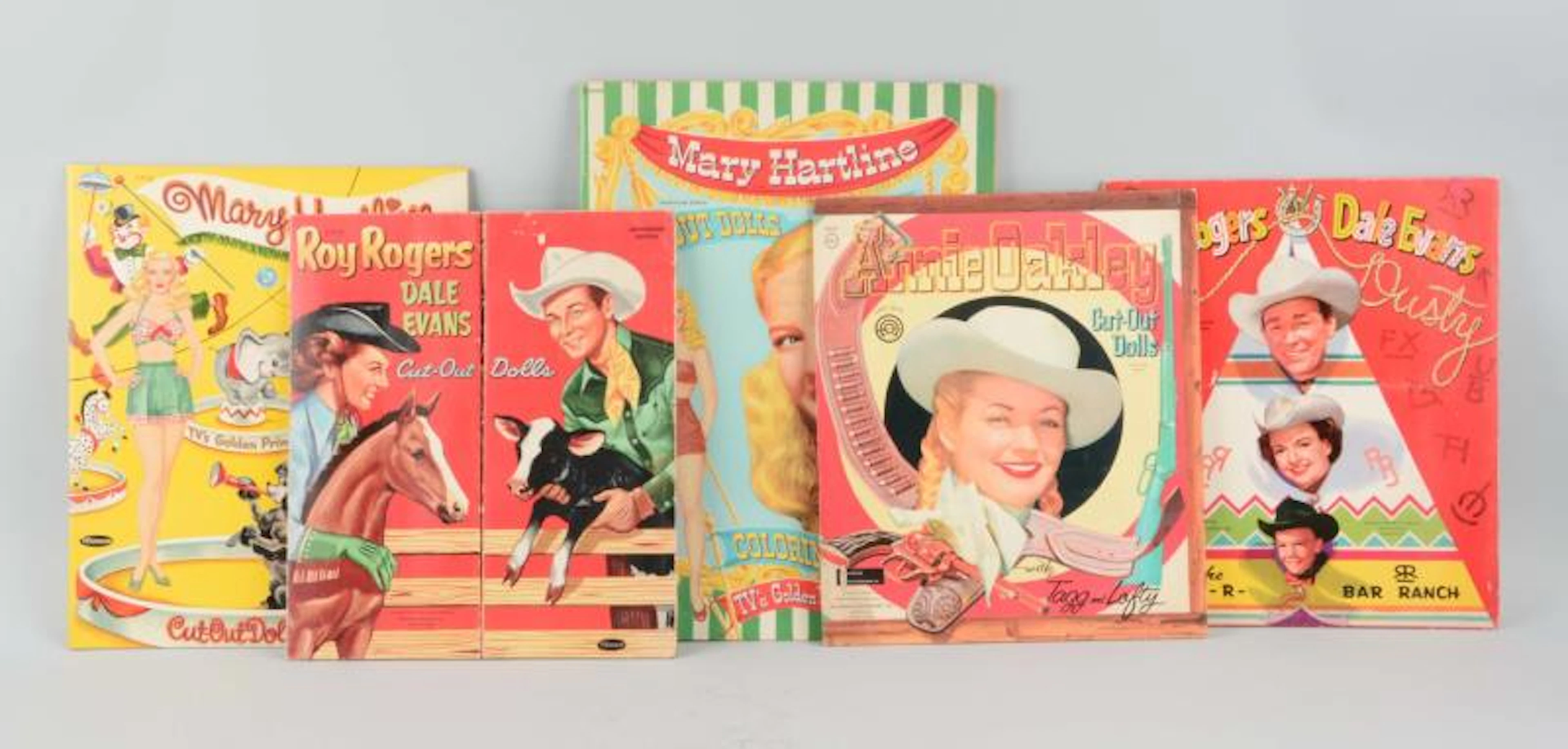 Lot of 5: Vintage 50's Celebrity Paper Doll Books.