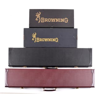 LOT OF 4: BROWNING RIFLE CASES AND BOXES.