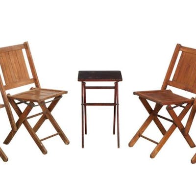 FRANK ZAPPA | FOLDING TABLE AND SET OF FOLDING CHAIRS