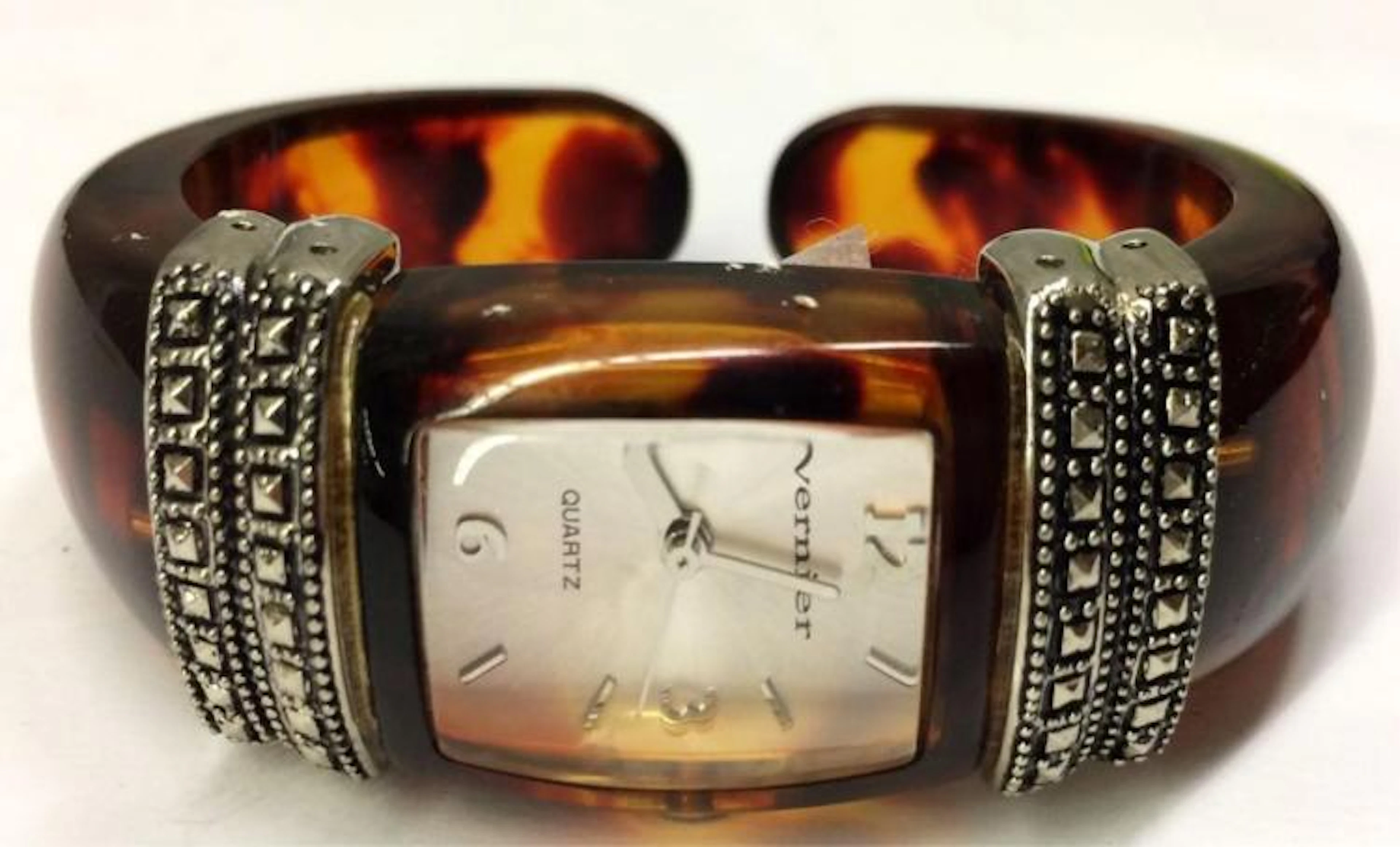 Vernier Ladies Wrist Watch With Celluloid Cuff