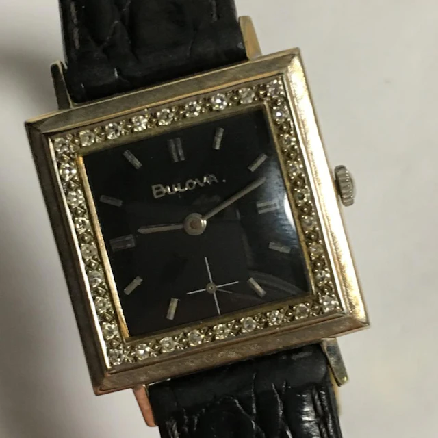 Bulova 14k Gold Wrist Watch With Diamonds