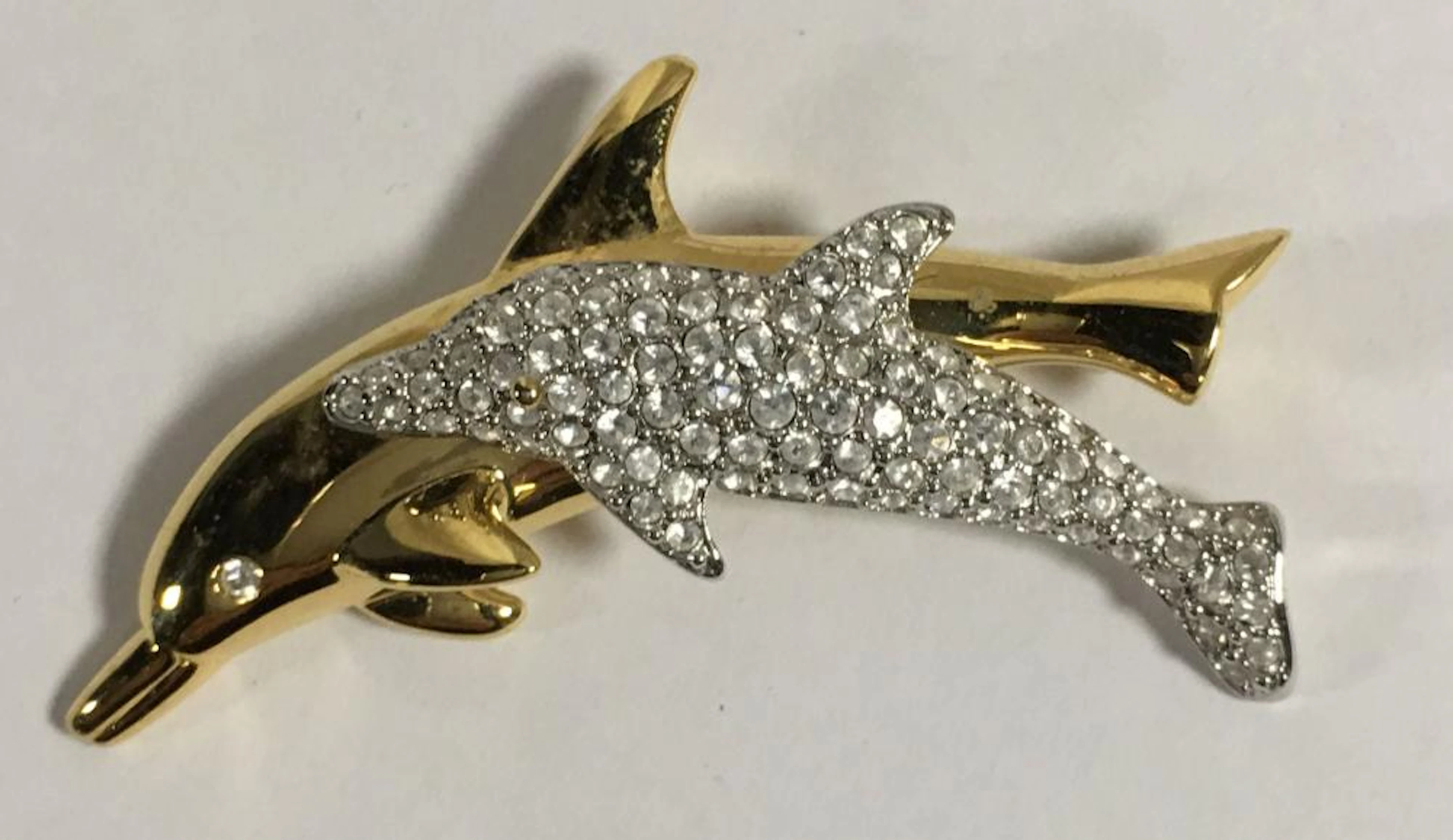Swarovski Crystal Dolphin Broche