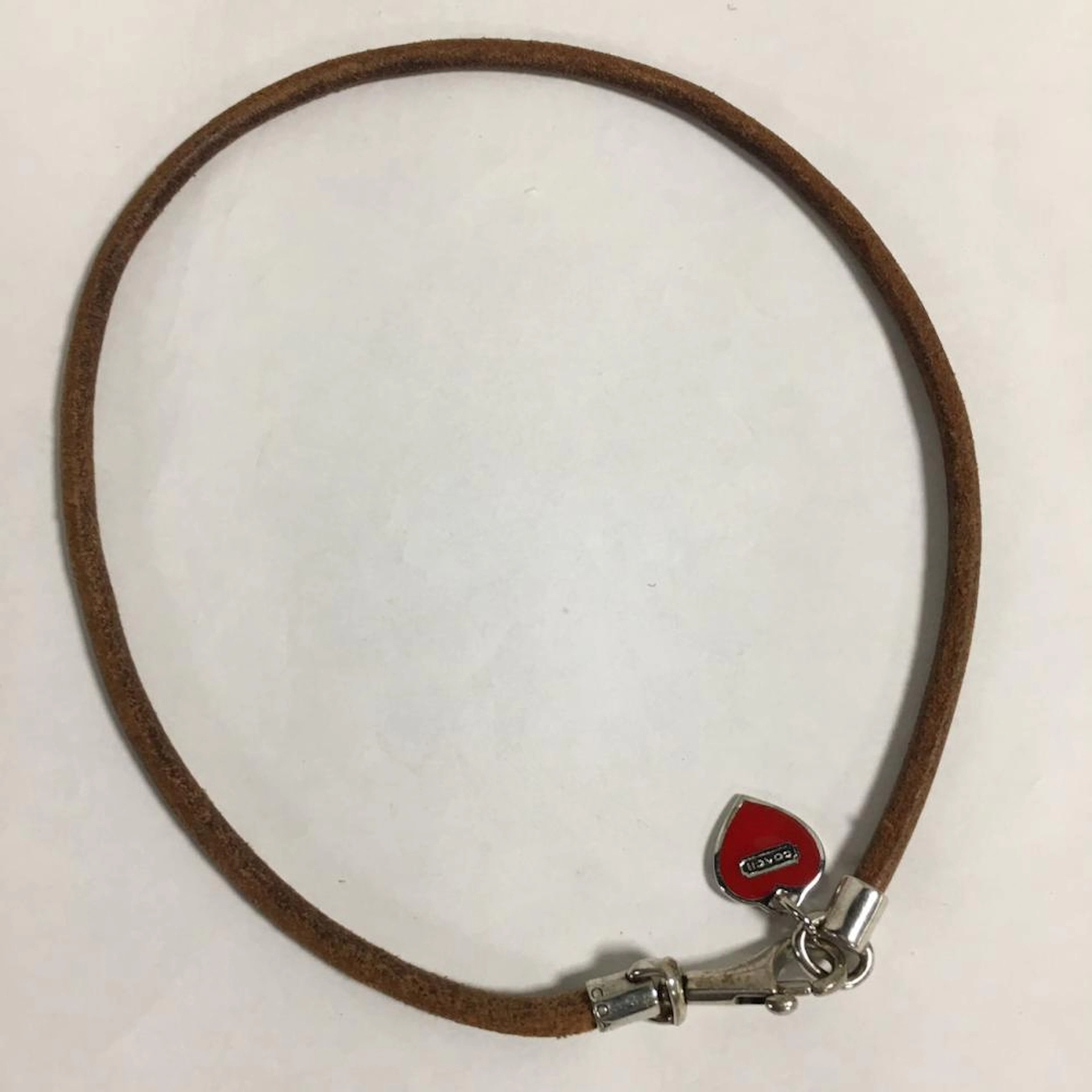 Coach Sterling Silver & Leather Necklace