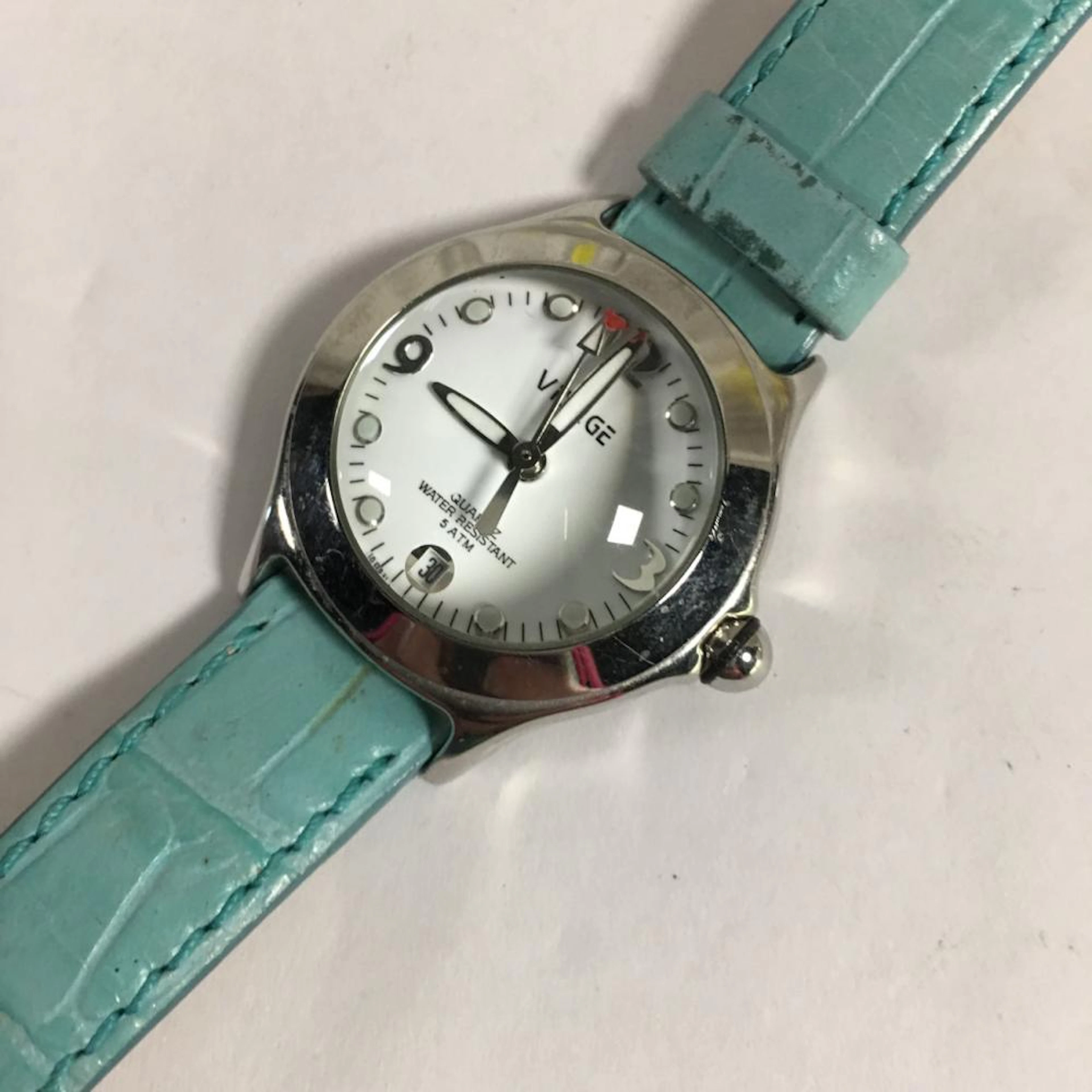 Visage Quartz Blue Vera Pelle Watch