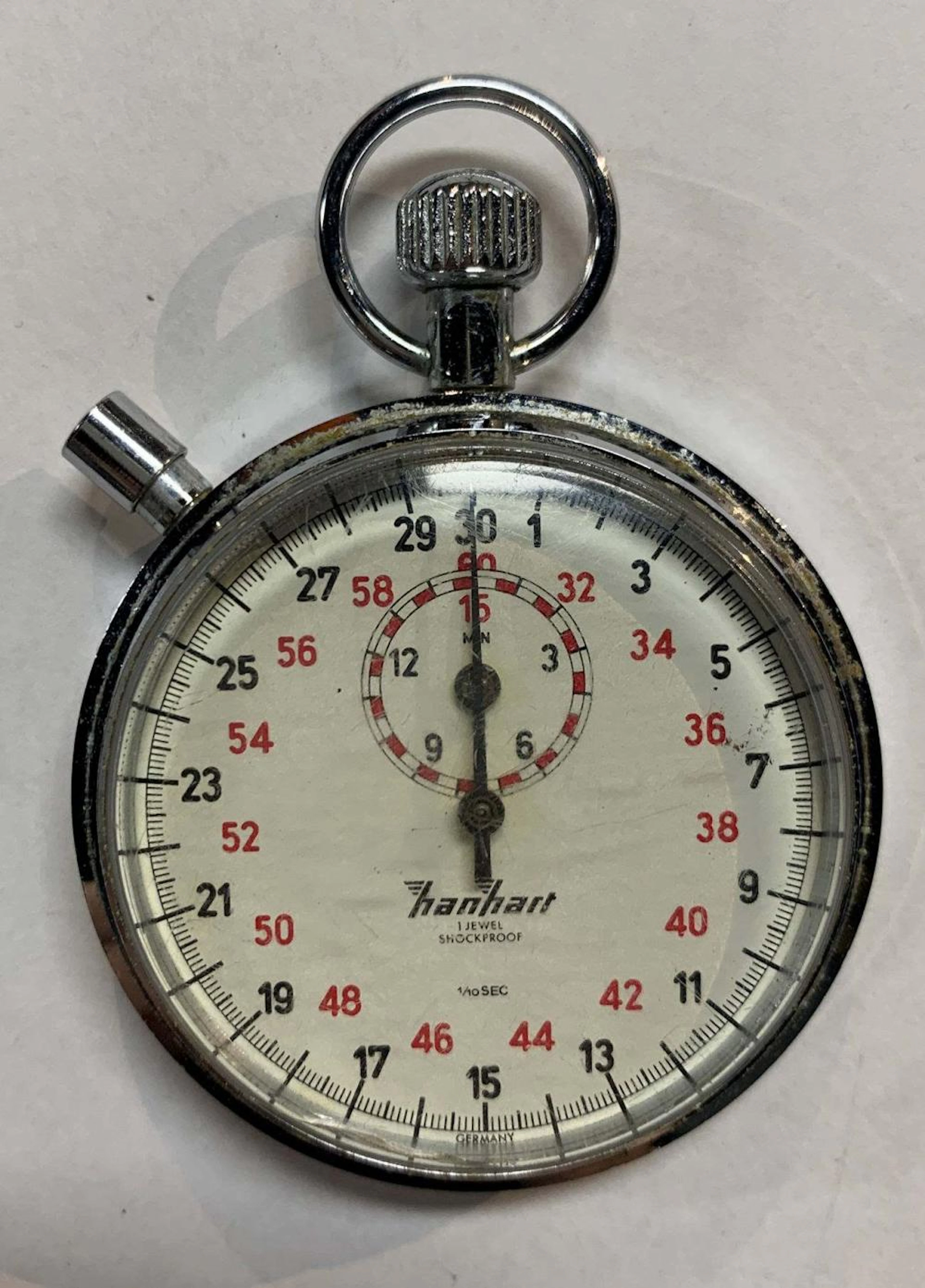 Hanhart 1 Jewels Shockproof 1/10 Sec Stop Watch