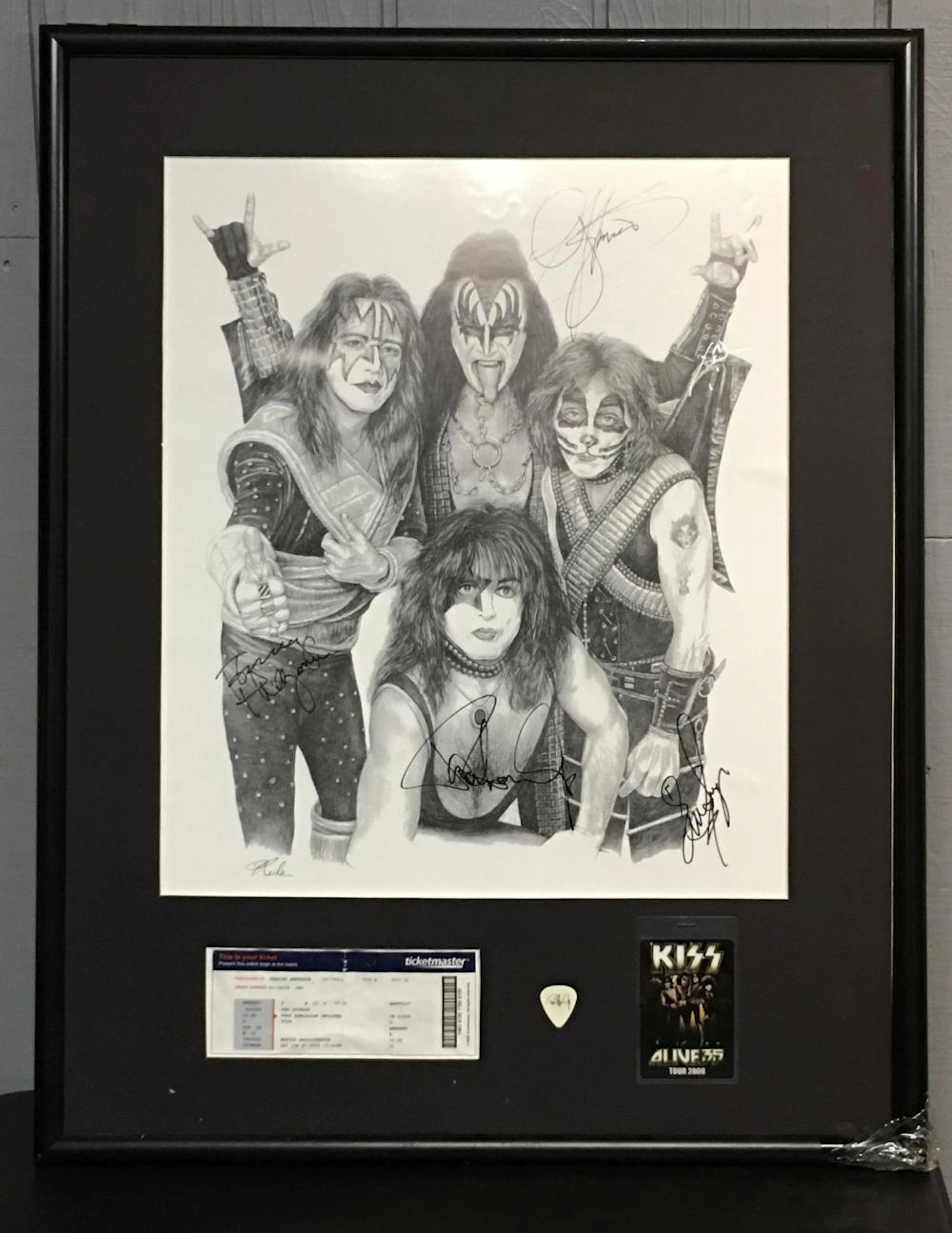 Framed & Autographed Kiss Memorabilia