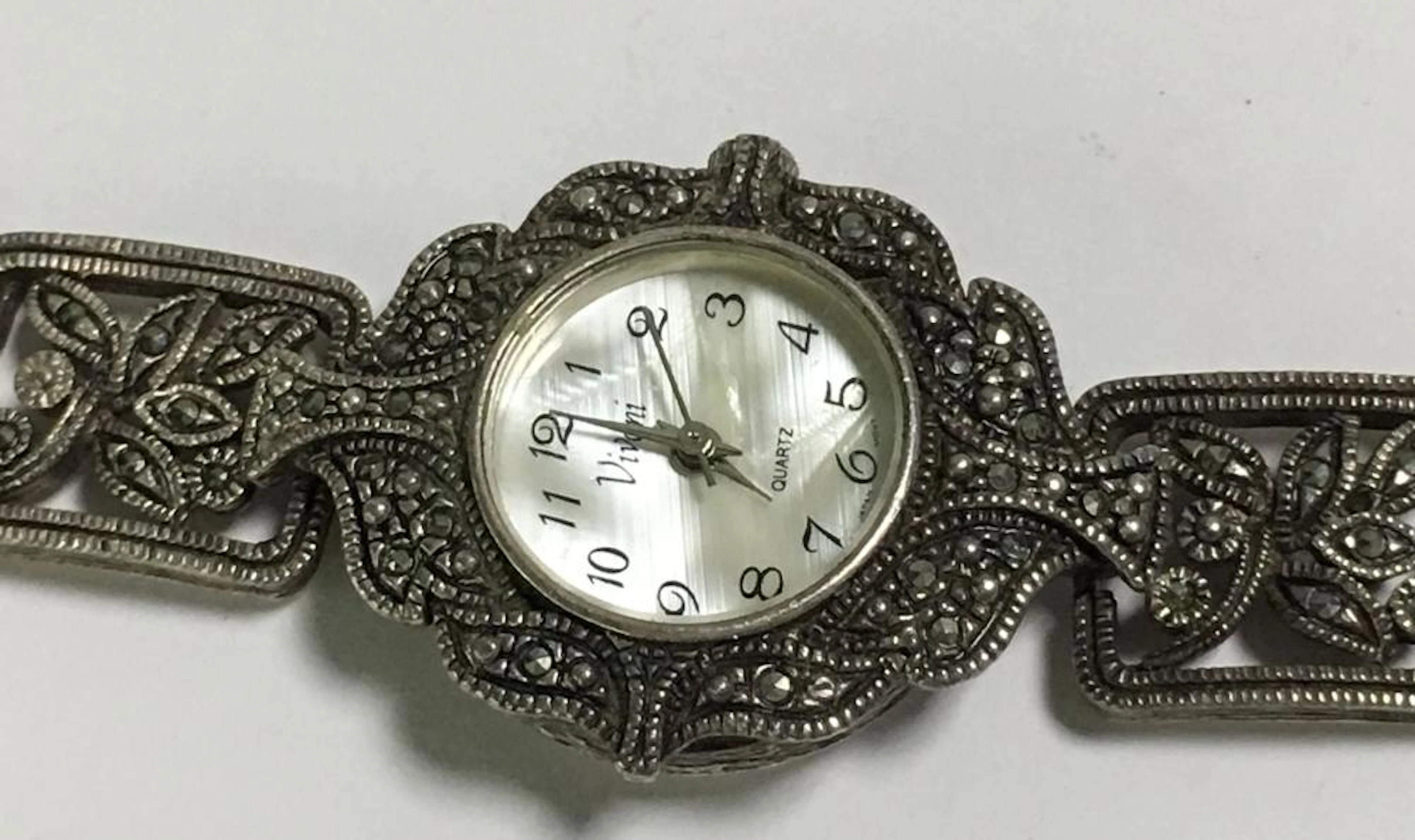 Vivani Quartz Malachite Sterling Wrist Watch