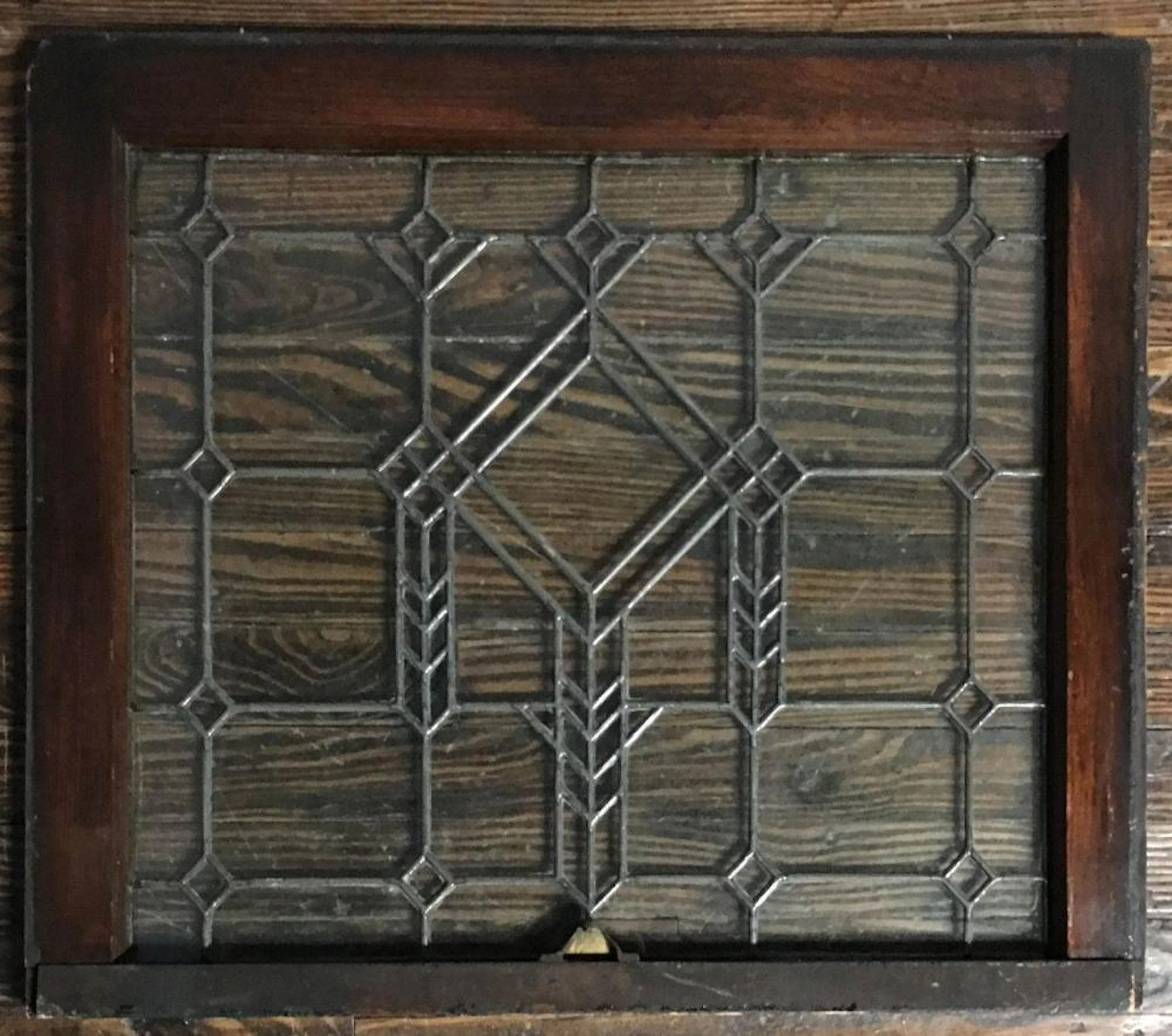 Prairie School Period Leaded Glass Window