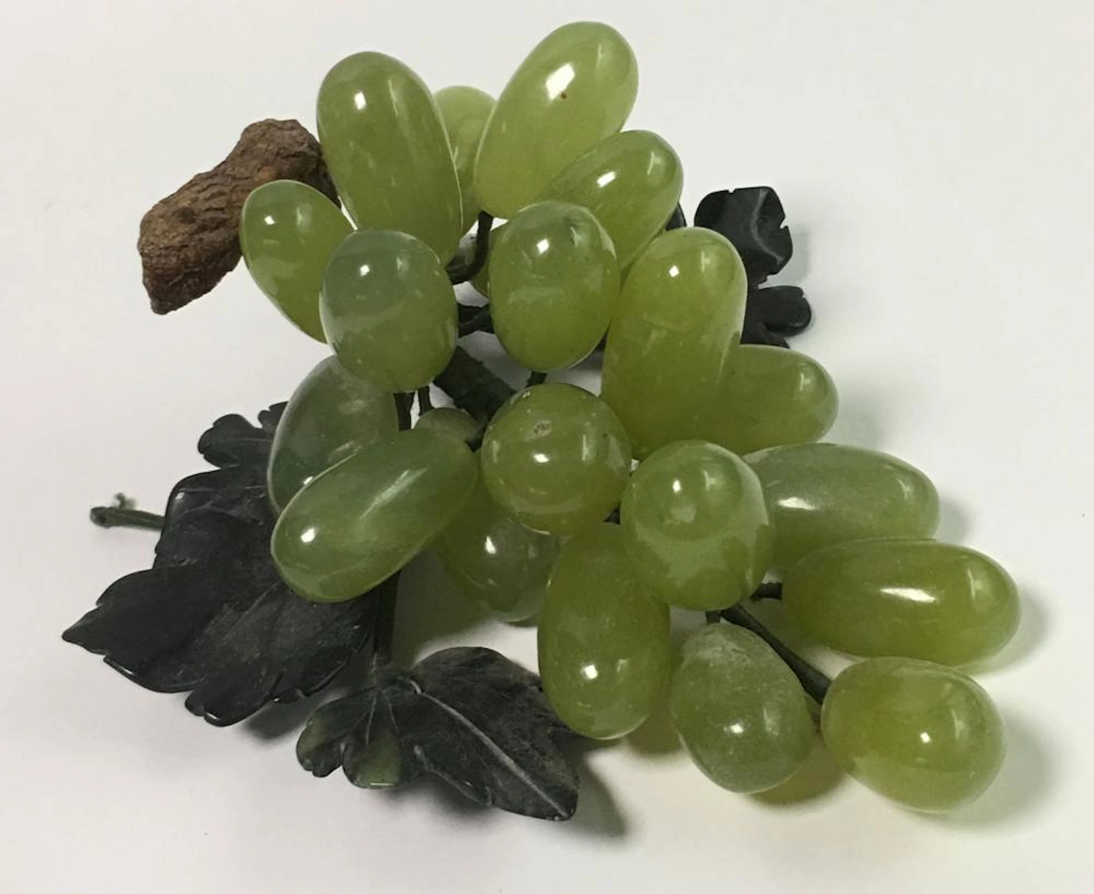 Jade And Quartz Grape Sculpture