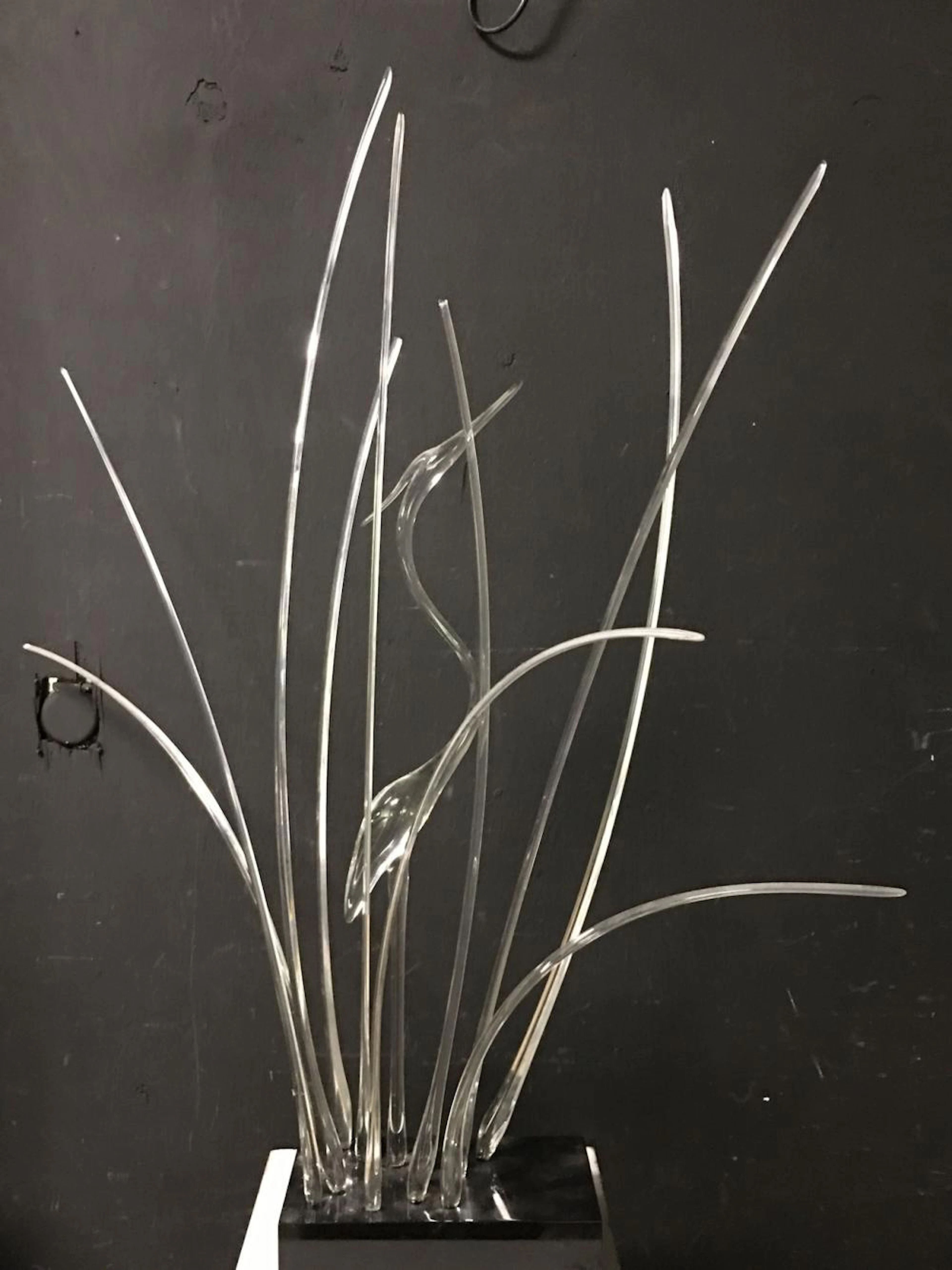 Lucite And Glass Egret Sculpture