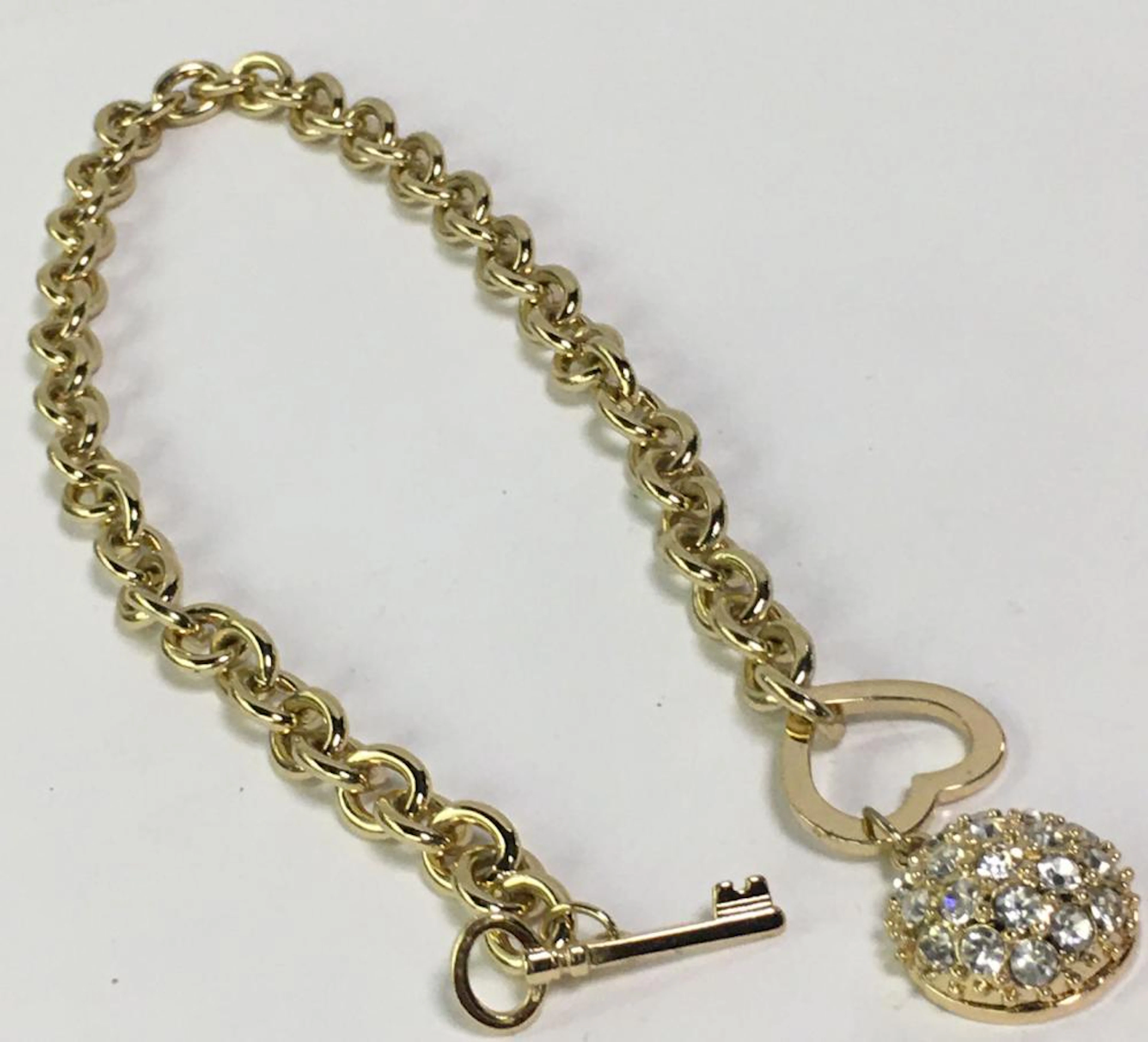 Guess Clear Rhinestone Gold Wash Necklace