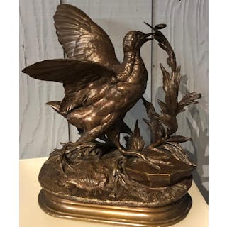 Jules Moigniez Bronze Sculpture Of Bird