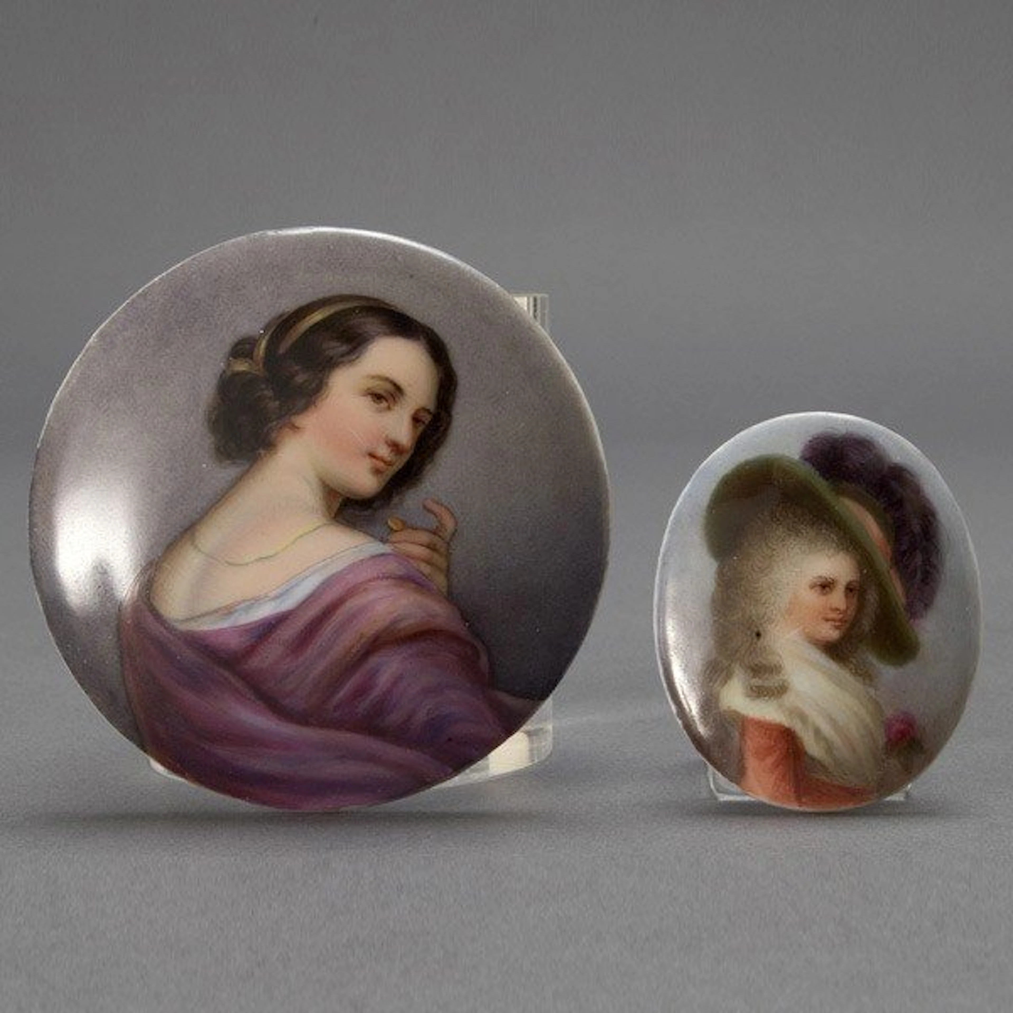 Two Continental Miniature Porcelain Plaques