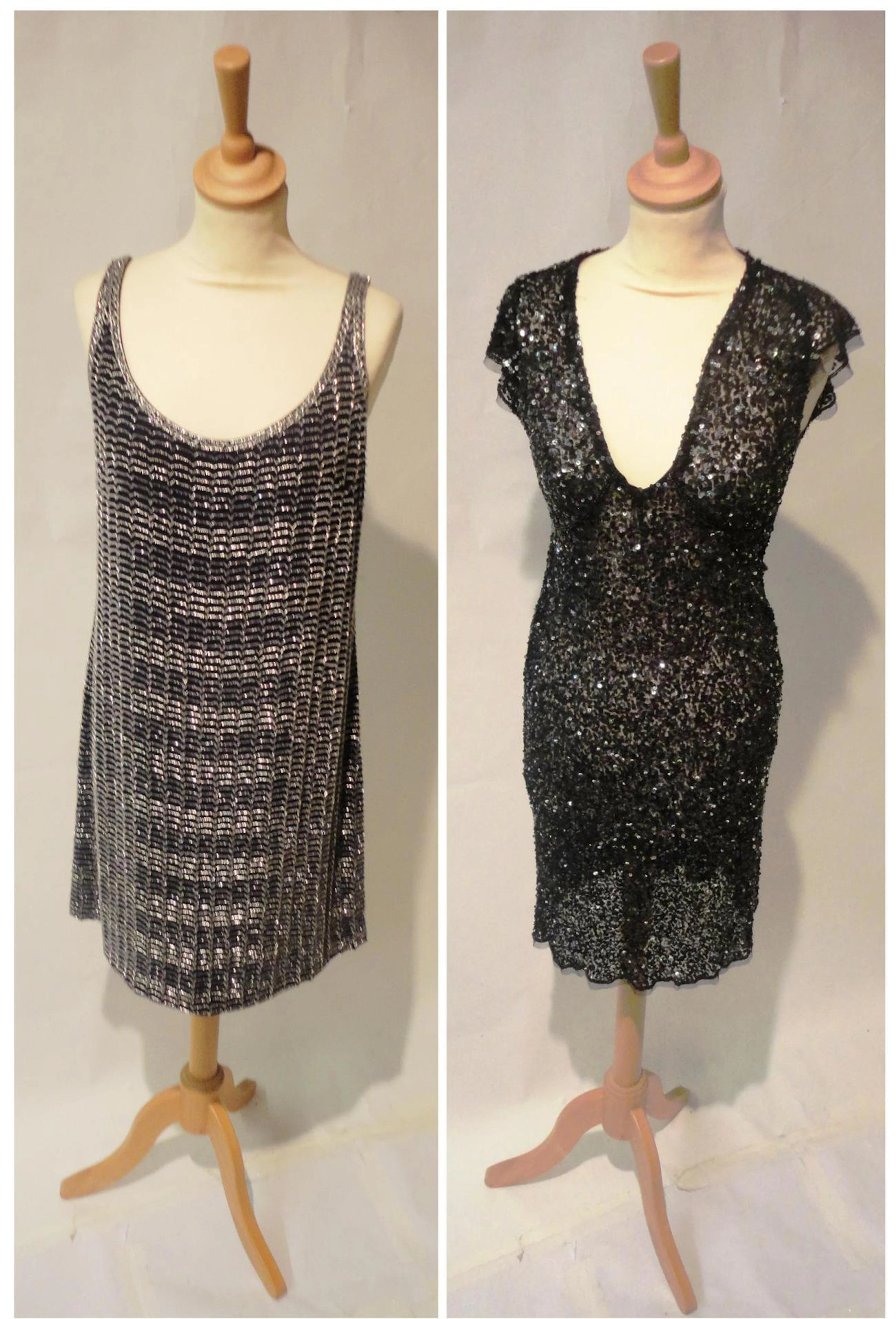 Assorted Modern Evening Wear including gold lace mounted strapless...