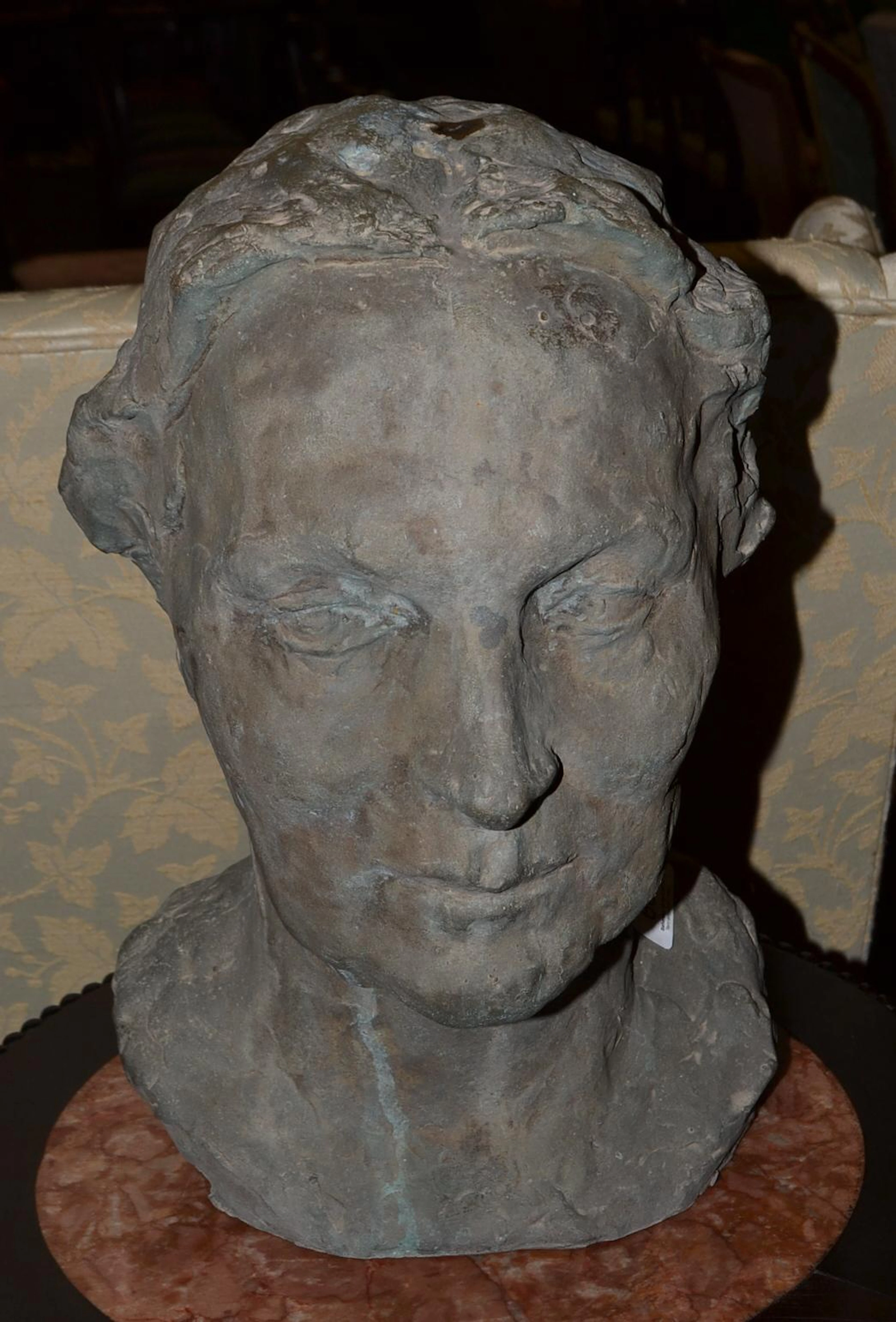 A 20th century bronze bust of a woman