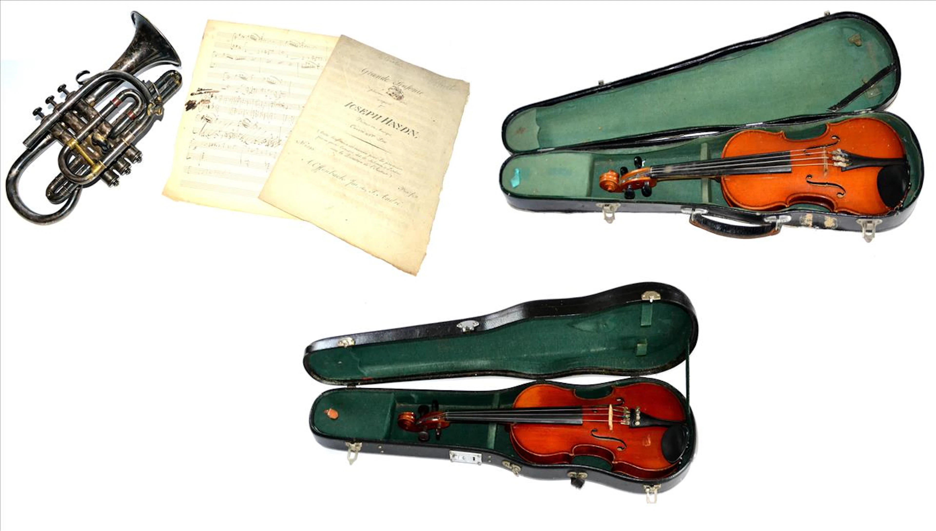 Mixed Instruments comprising a half size German violin