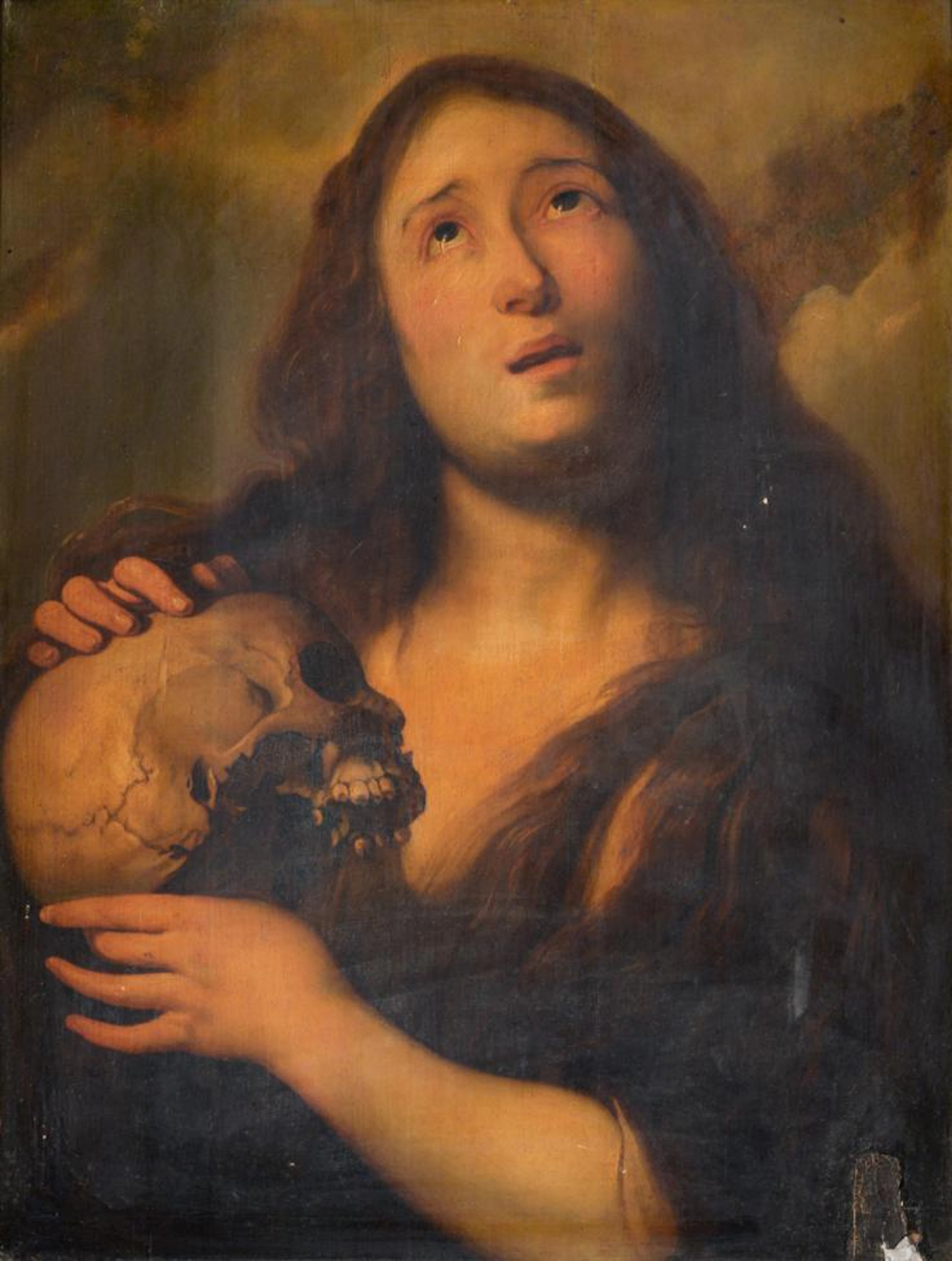 After Jan Boeckhorst (1605-1668) Penitent Magdalene meditating on a skull Oil on panel