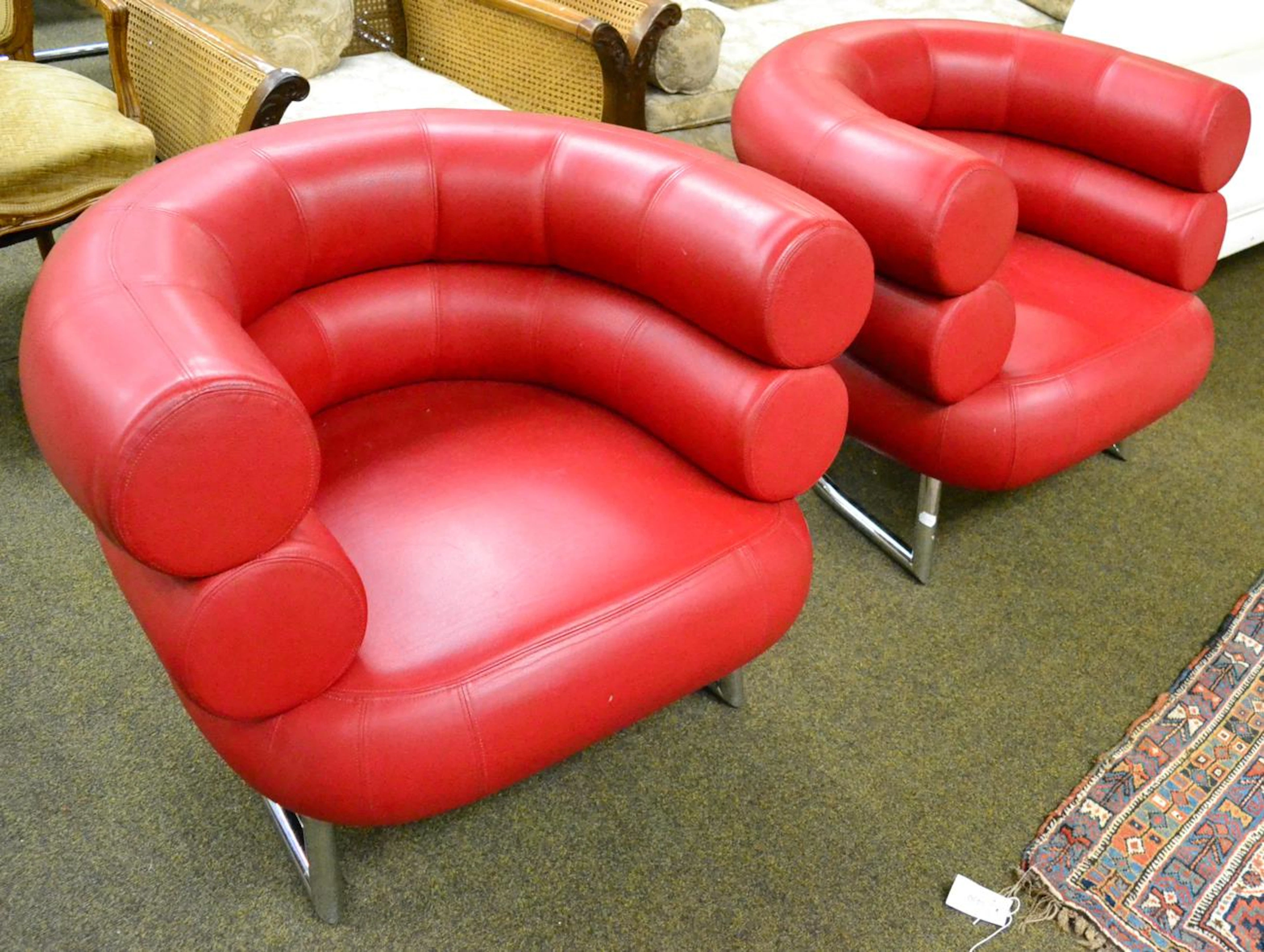 A pair of 1990s tub chairs