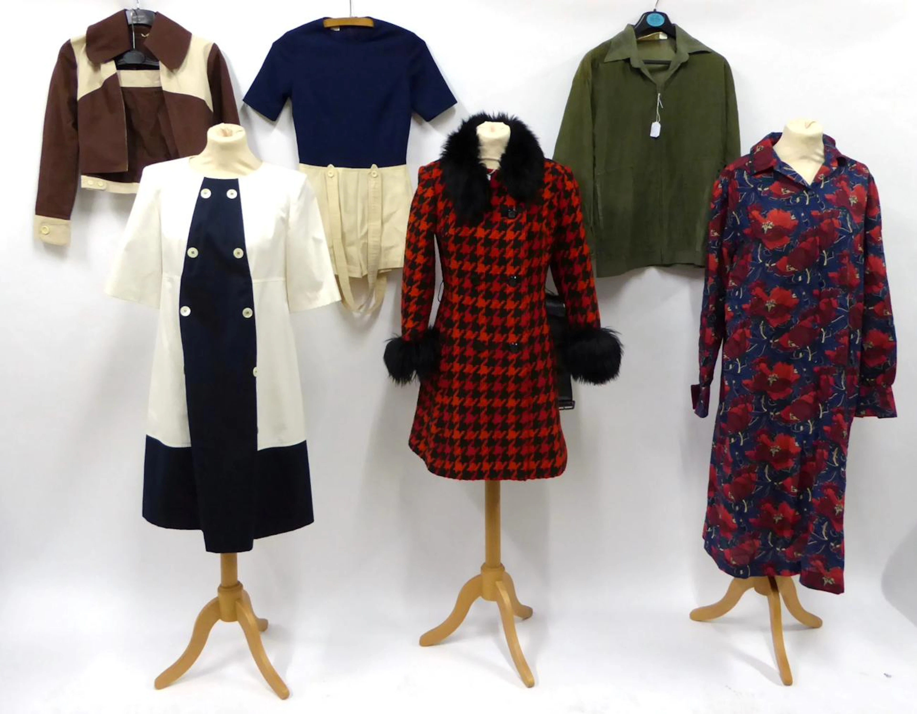 Assorted Circa 1960s and Later Costume including green cord jacket (size M)