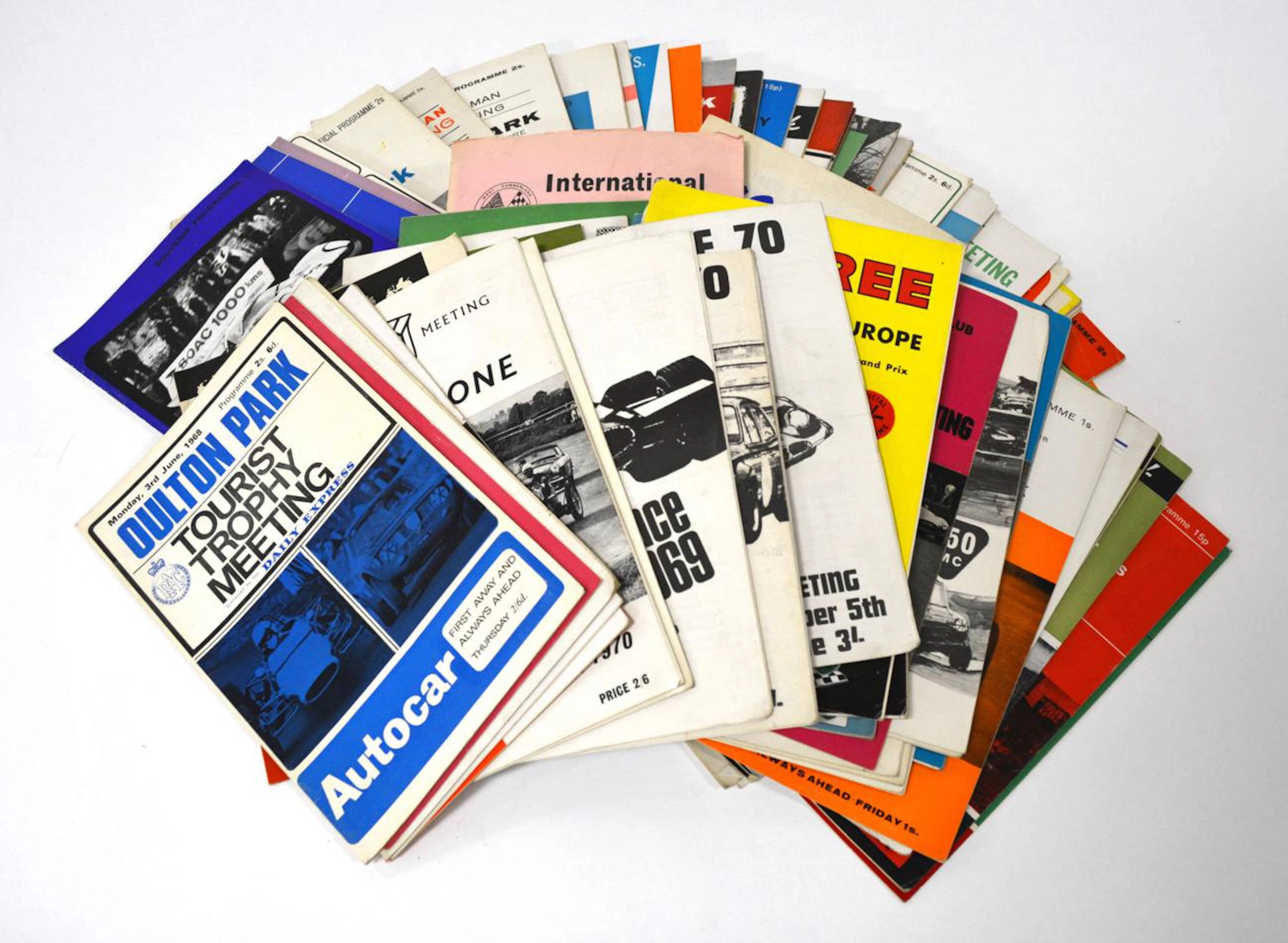 A collection of race meeting programmes