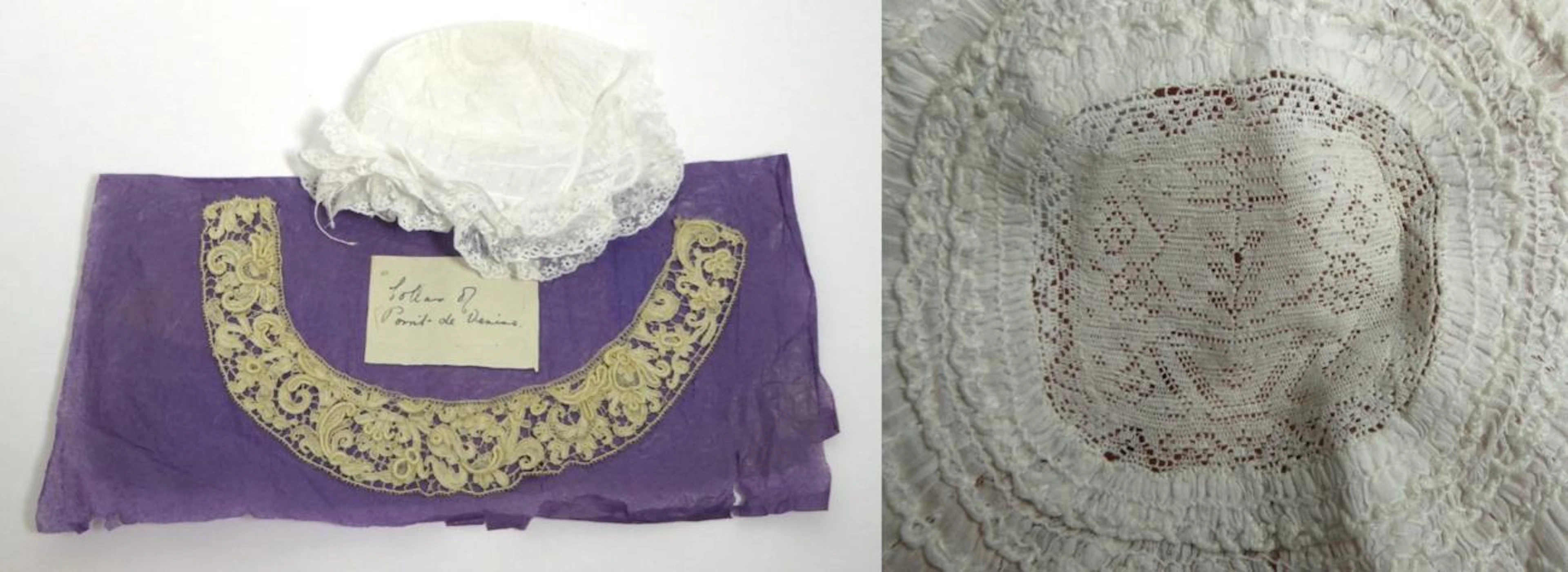 First Half 19th Century Cotton Baby Bonnet the crown sporting...