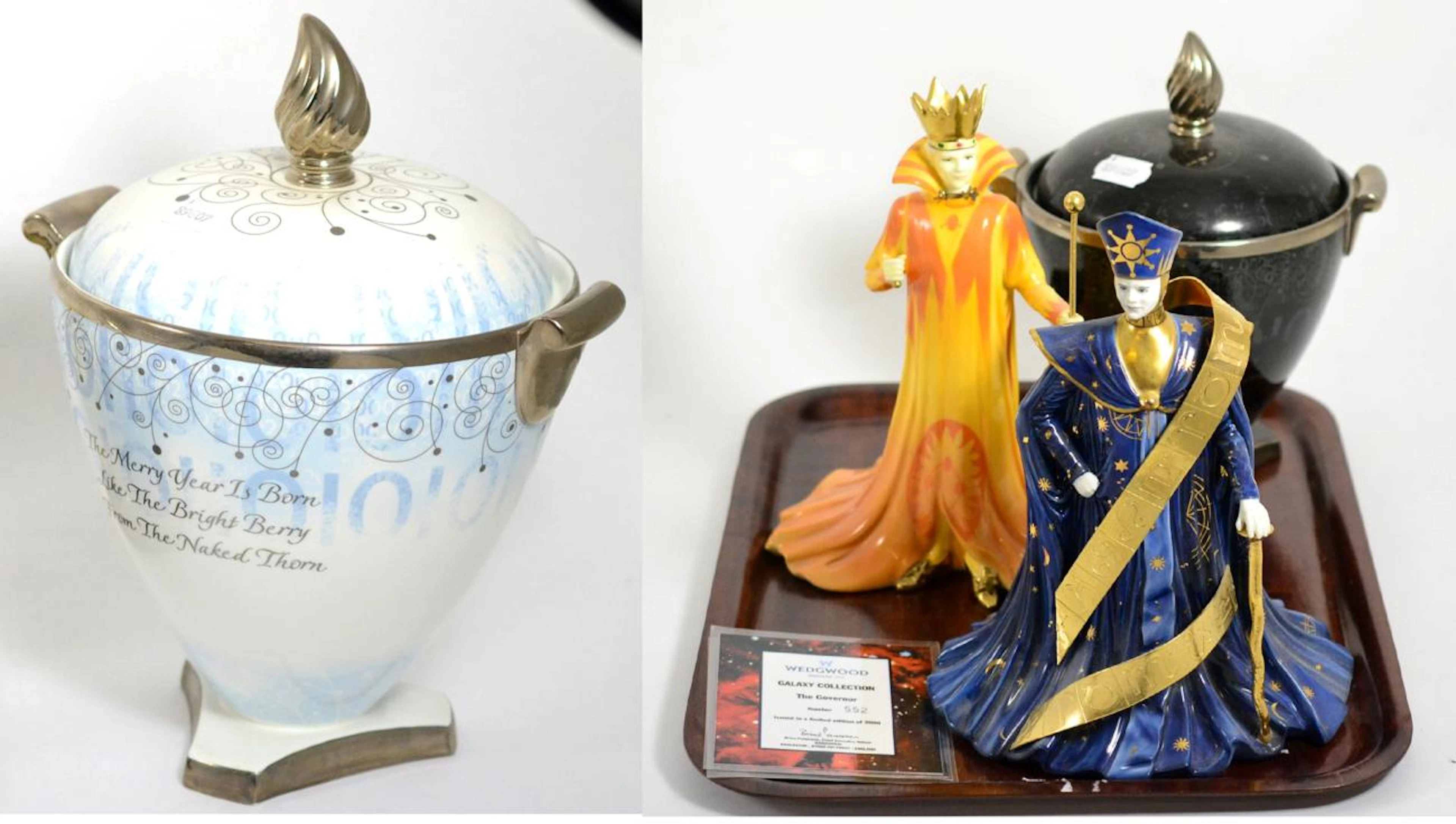 Two Wedgwood limited edition vases and covers from the Millennium...