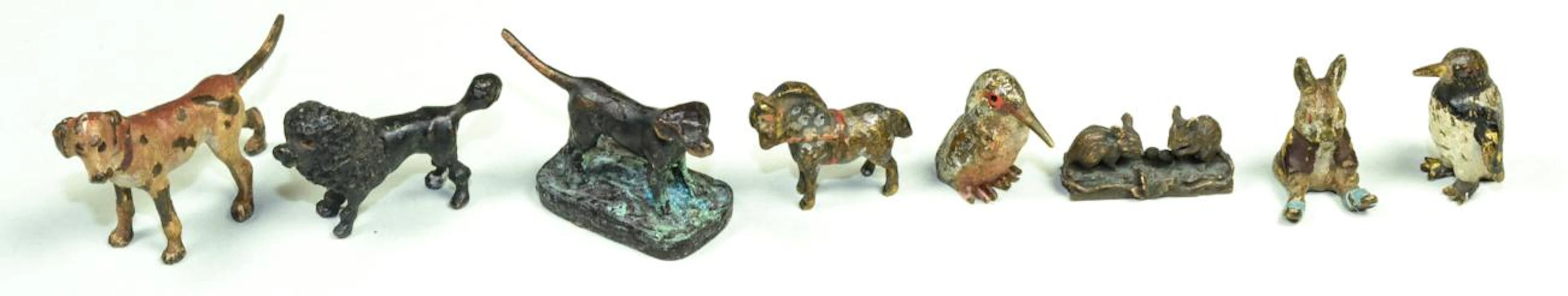 Dolls House Miniature Accessories comprising a cold painted bronze...