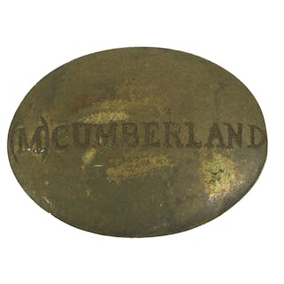 A Georgian Cumberland Militia OR's Brass Shoulder Belt Plate