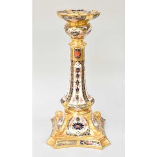 A Royal Crown Derby Porcelain Table Candlestick