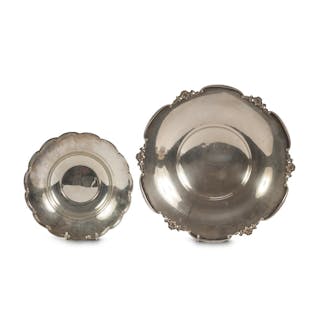 TWO SILVER CENTERPIECES, PUNCH FLORENCE 1934/1944