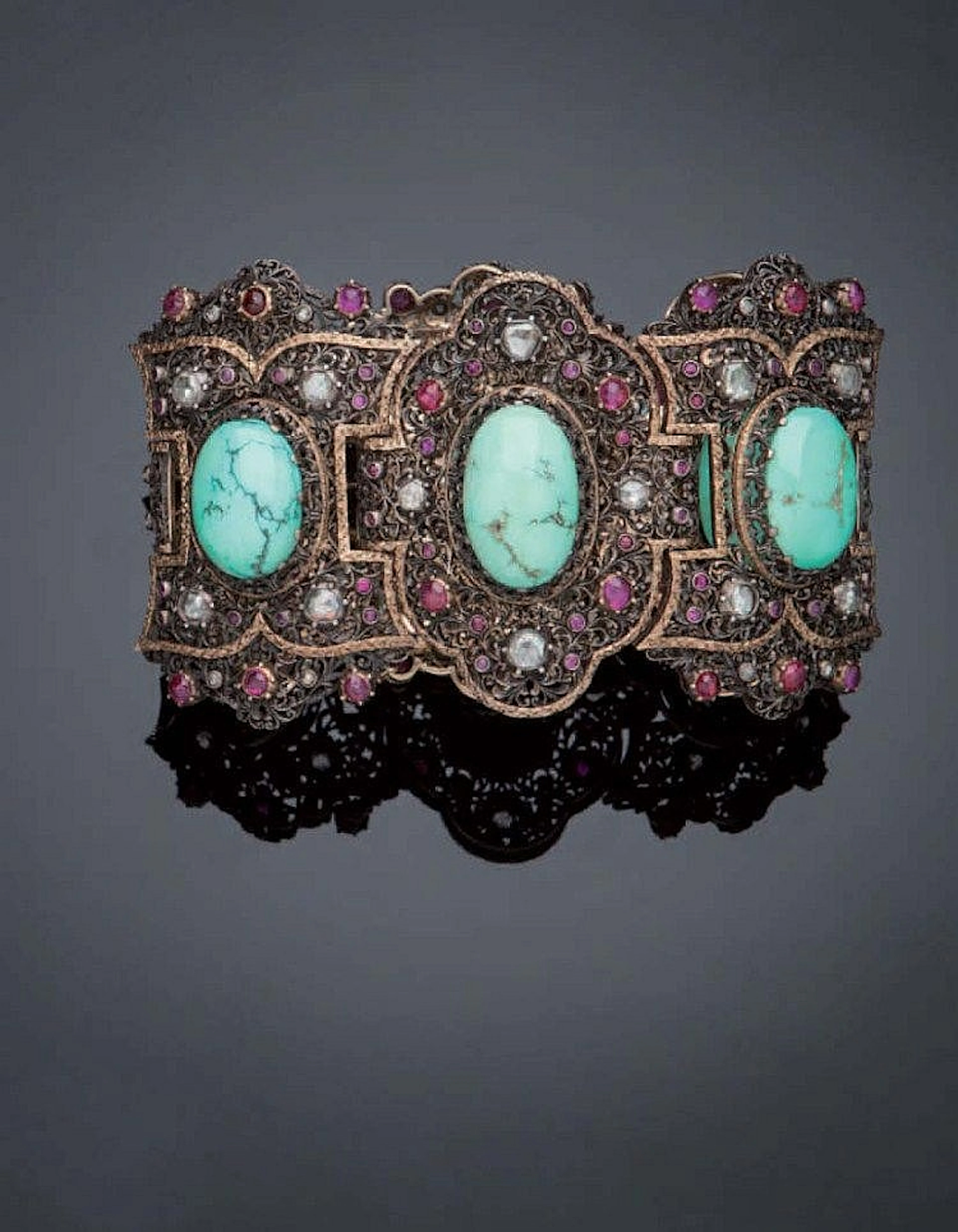 Importante bracciale in oro e argento, Umberto