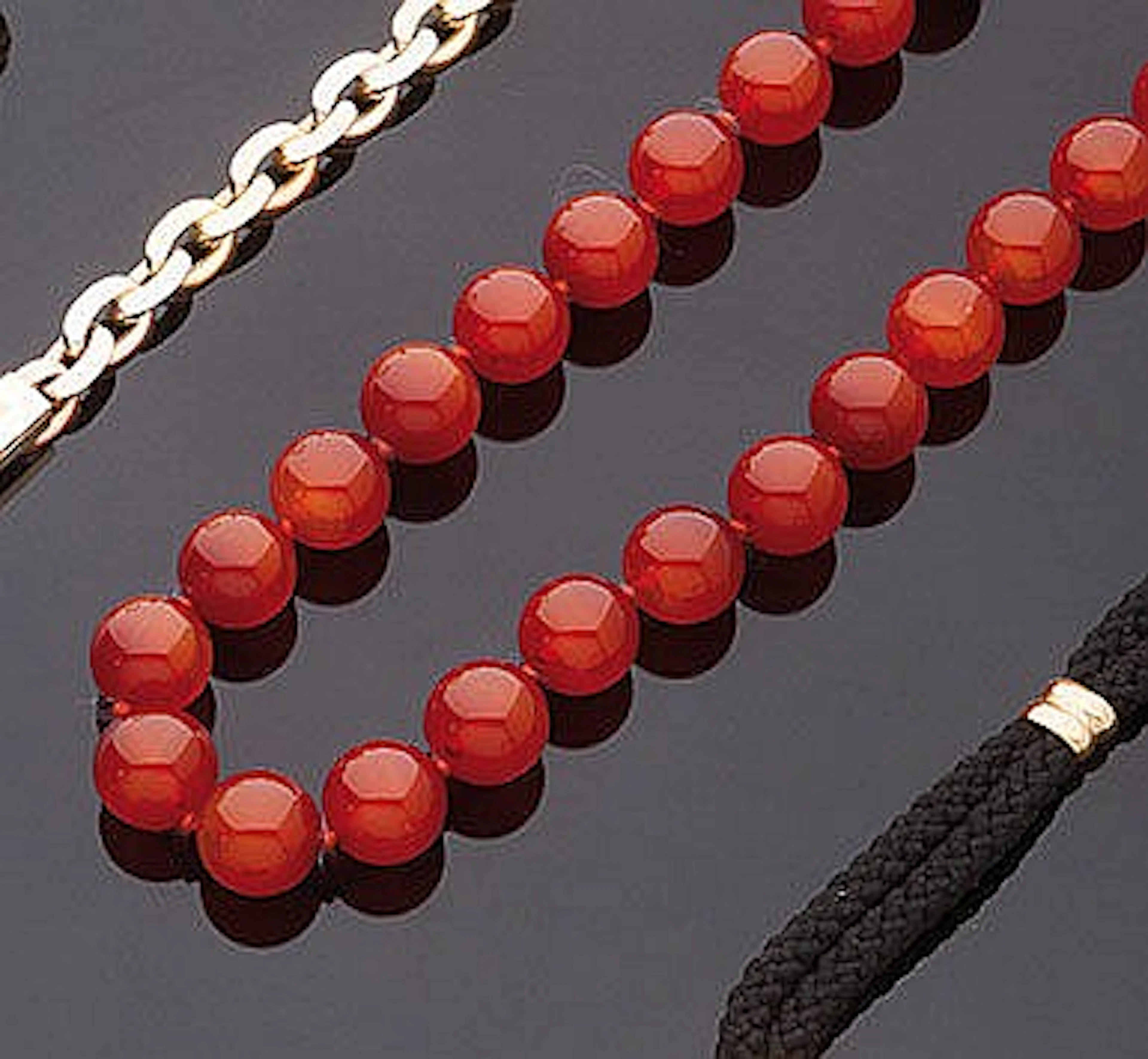 Collana un filo di boules in corniola