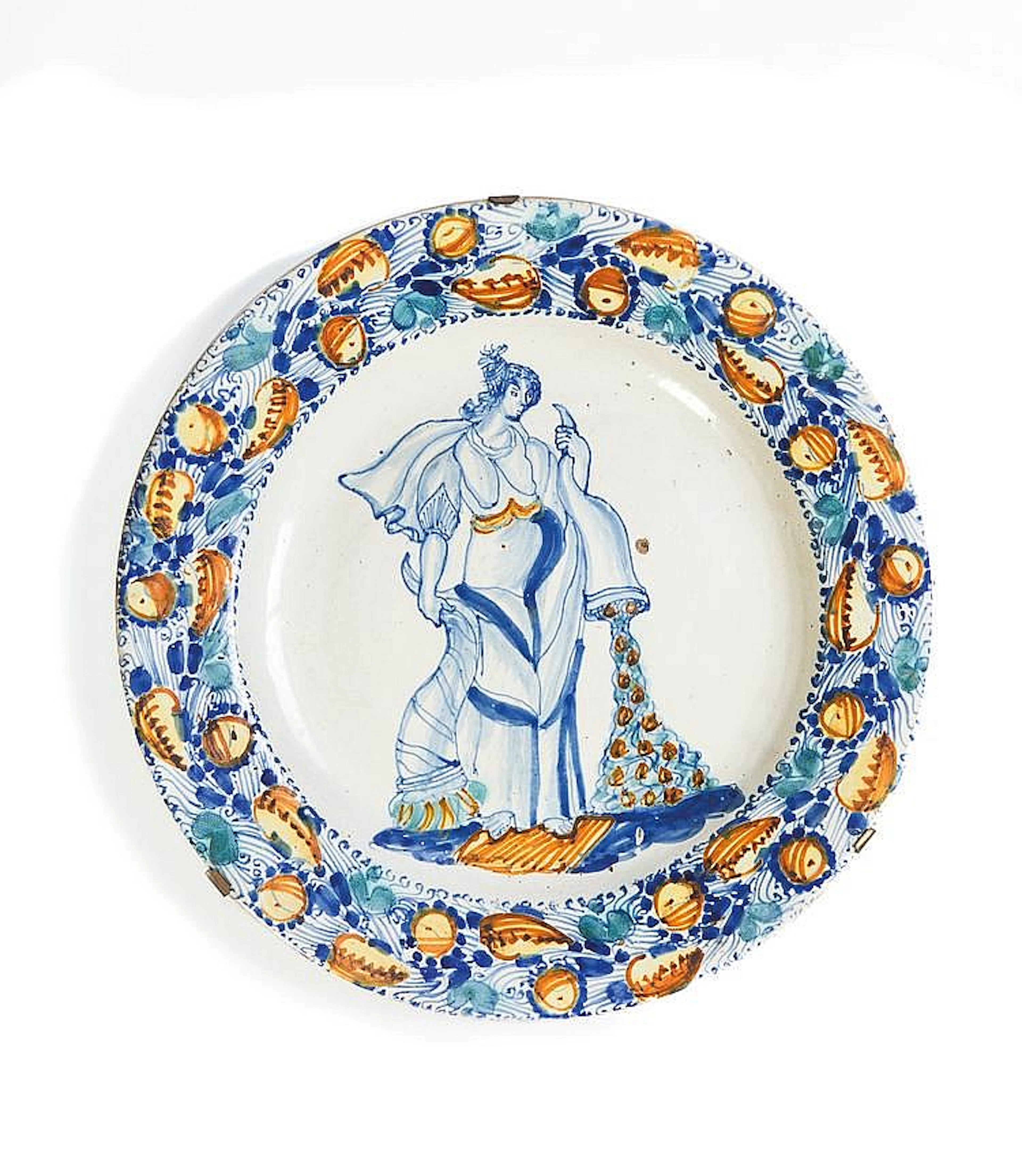 Coppia di piatti da parata in ceramica, Puglia secolo XVIII