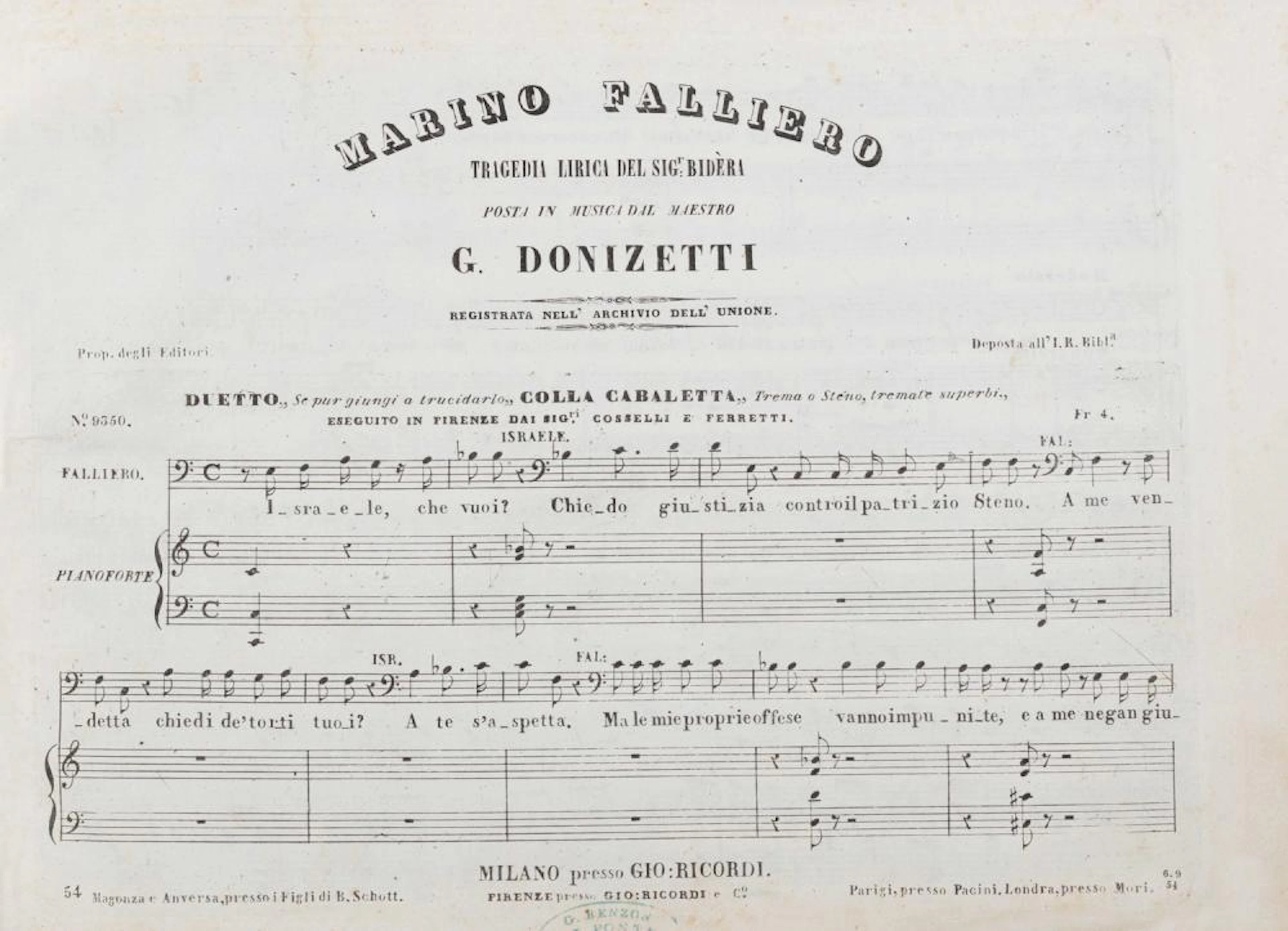 Donizetti Gaetano - Due album con spartiti di varie opere...